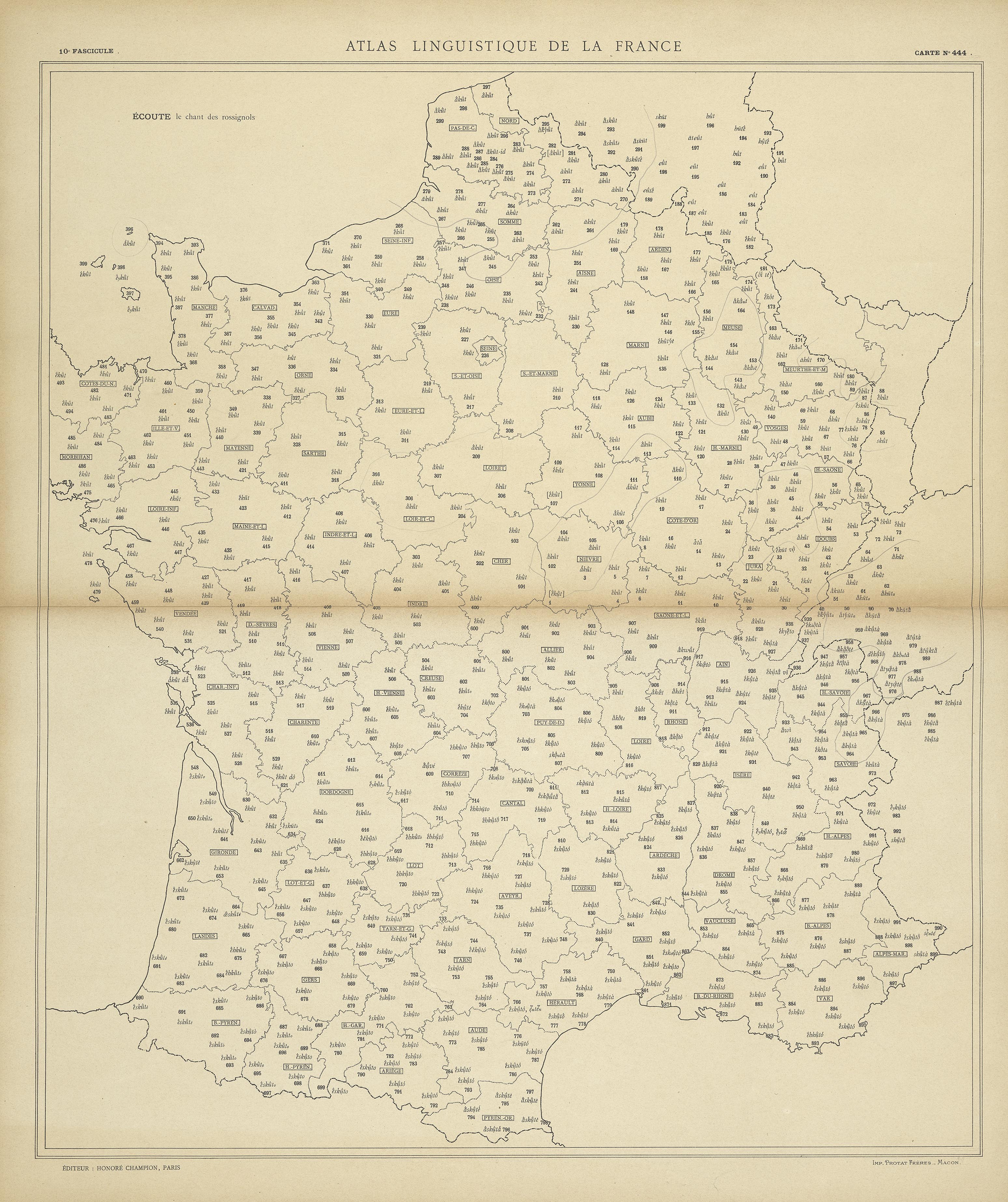 carte alf 444 du segment Écoute