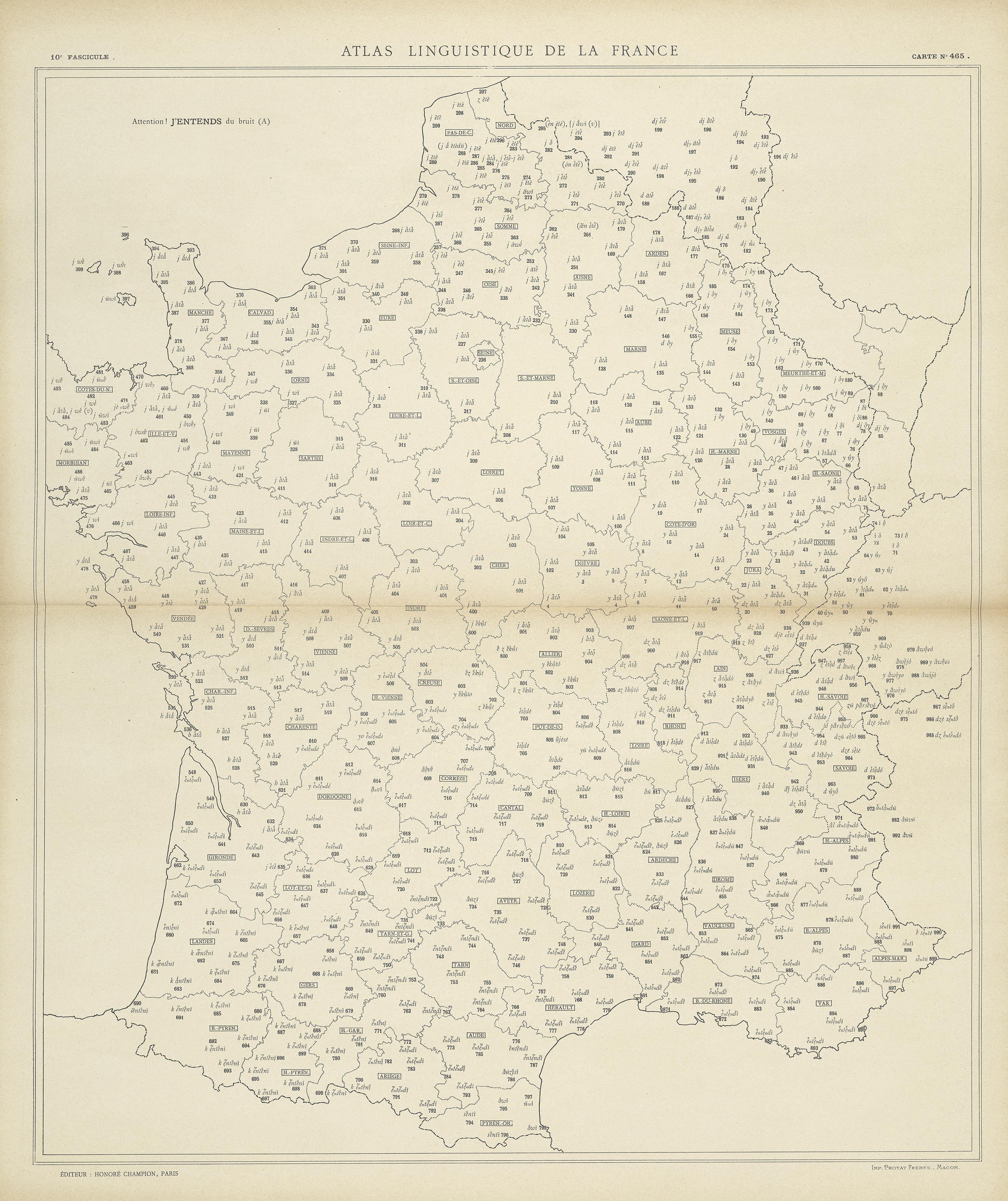 carte alf 465 du segment j'entends