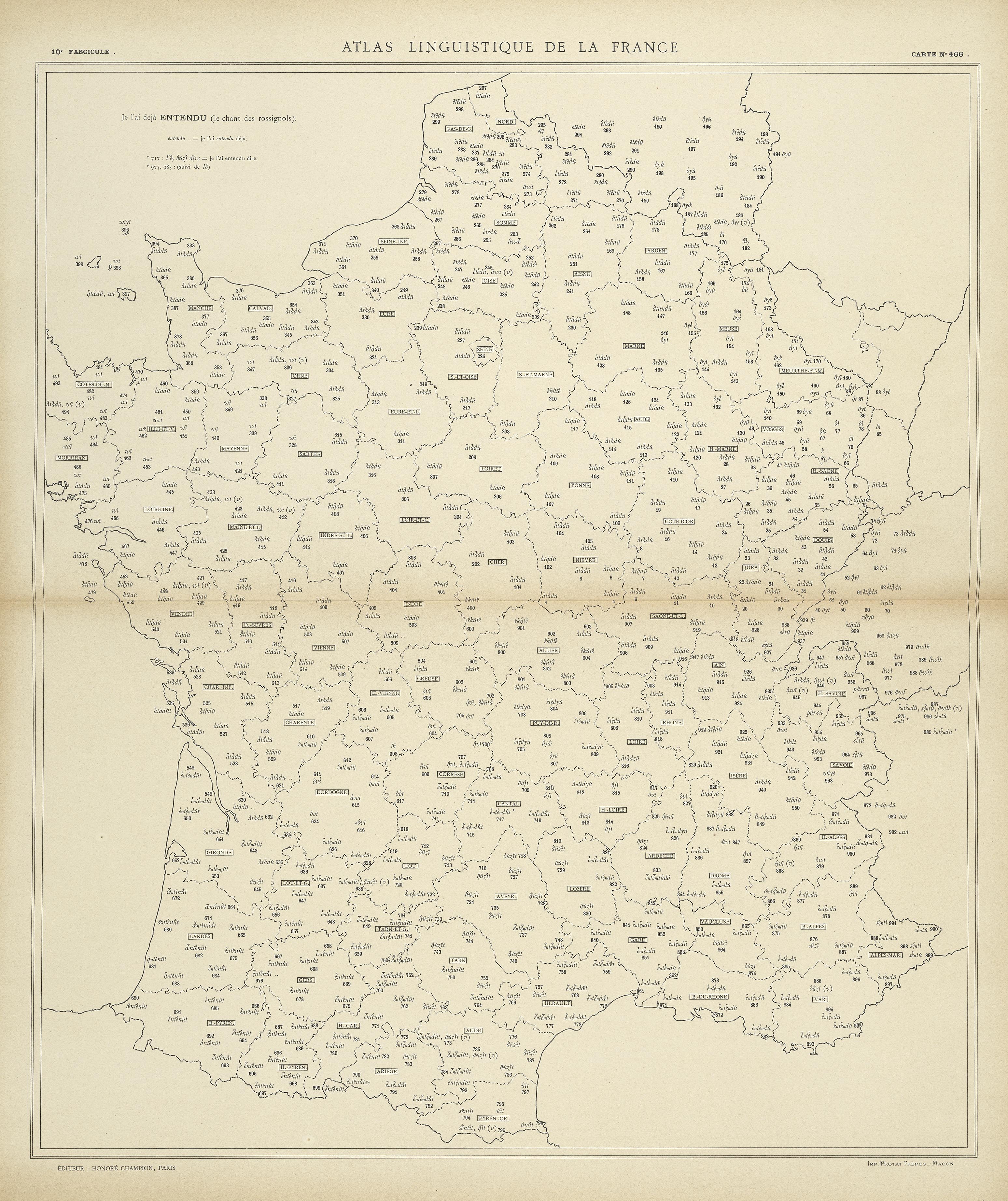 carte alf 466 du segment entendu.