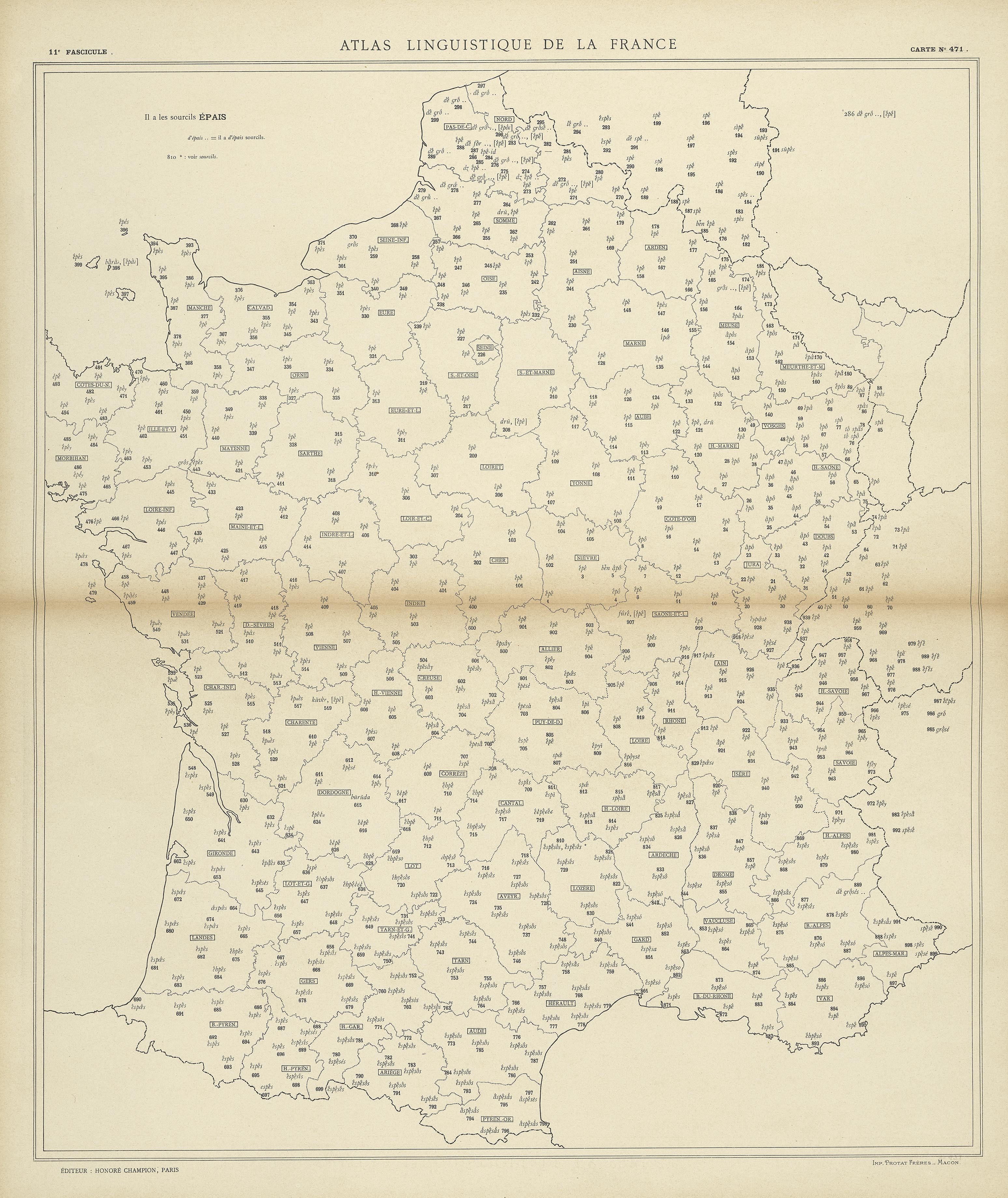 carte alf 471 du segment épais