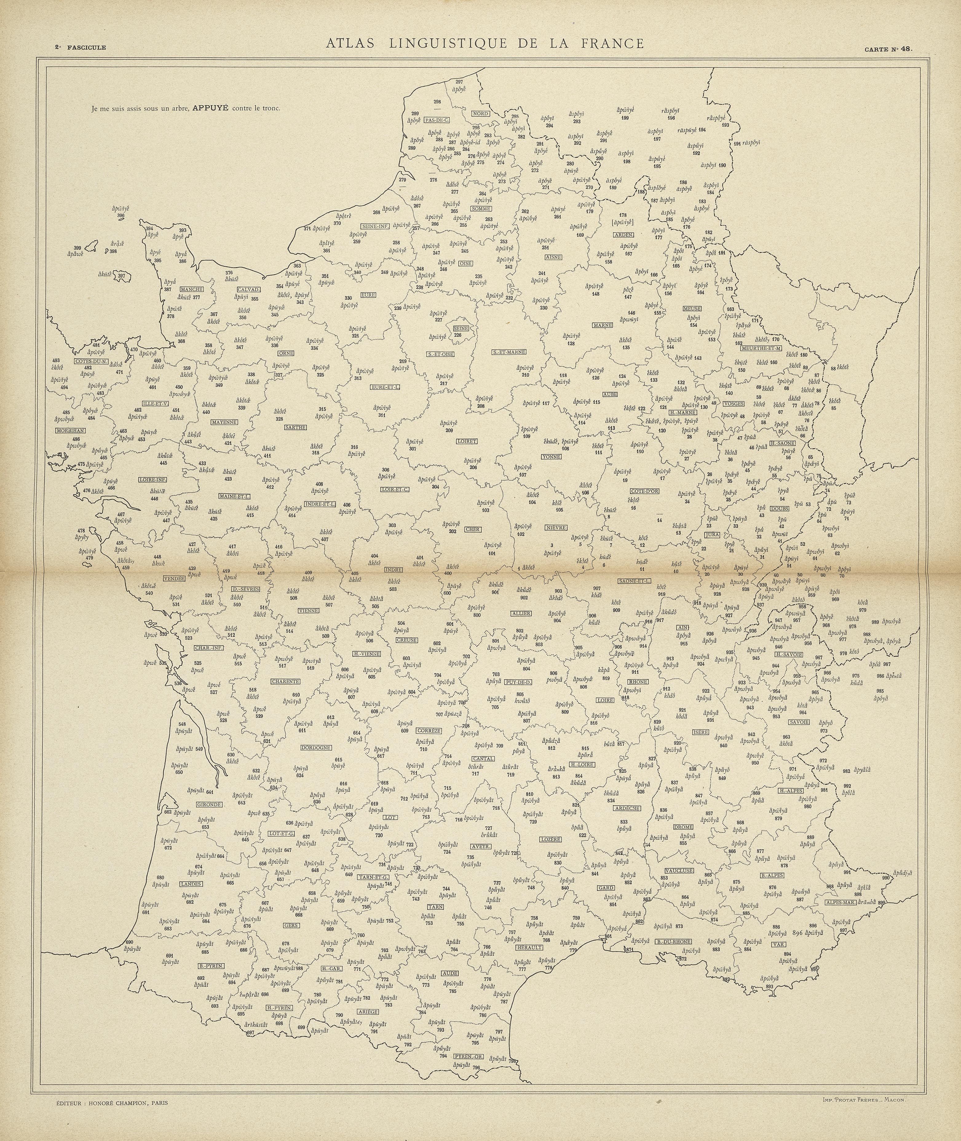 carte alf 48 du segment appuyé