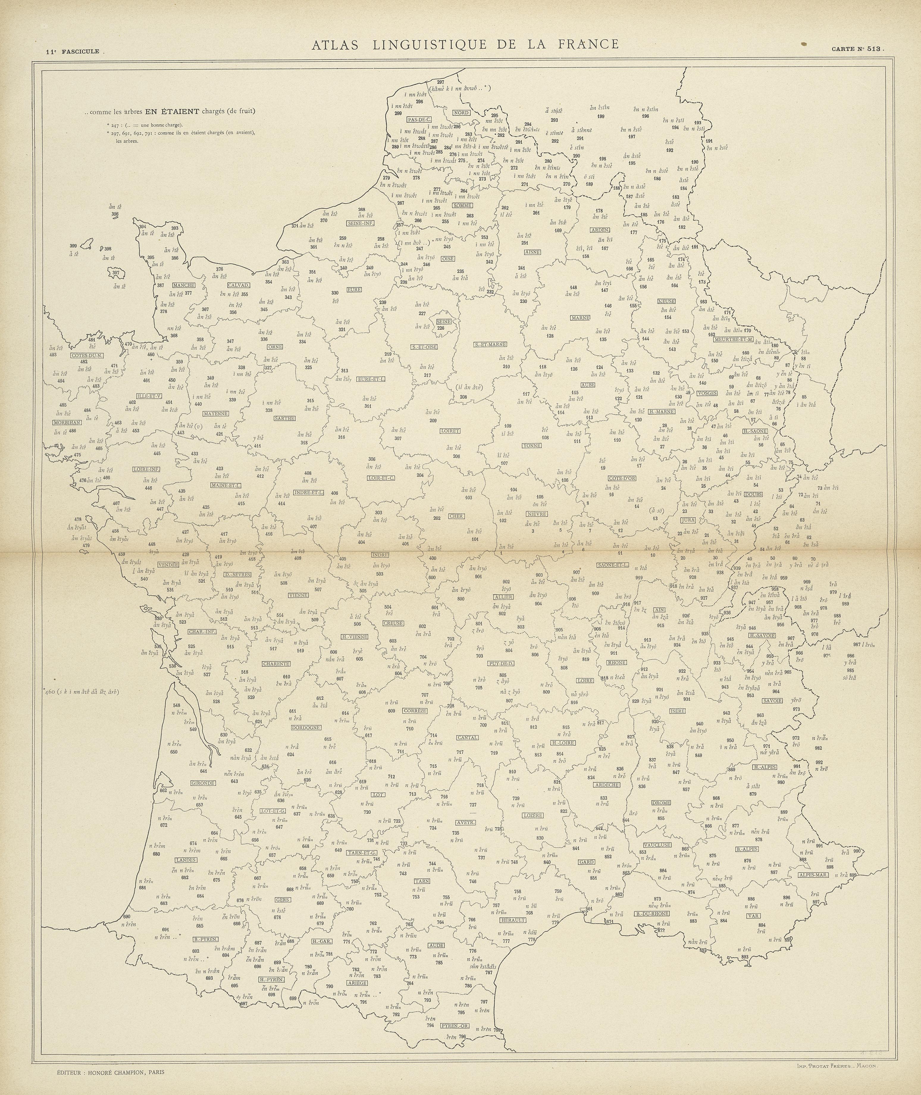 carte alf 513 du segment en étaient