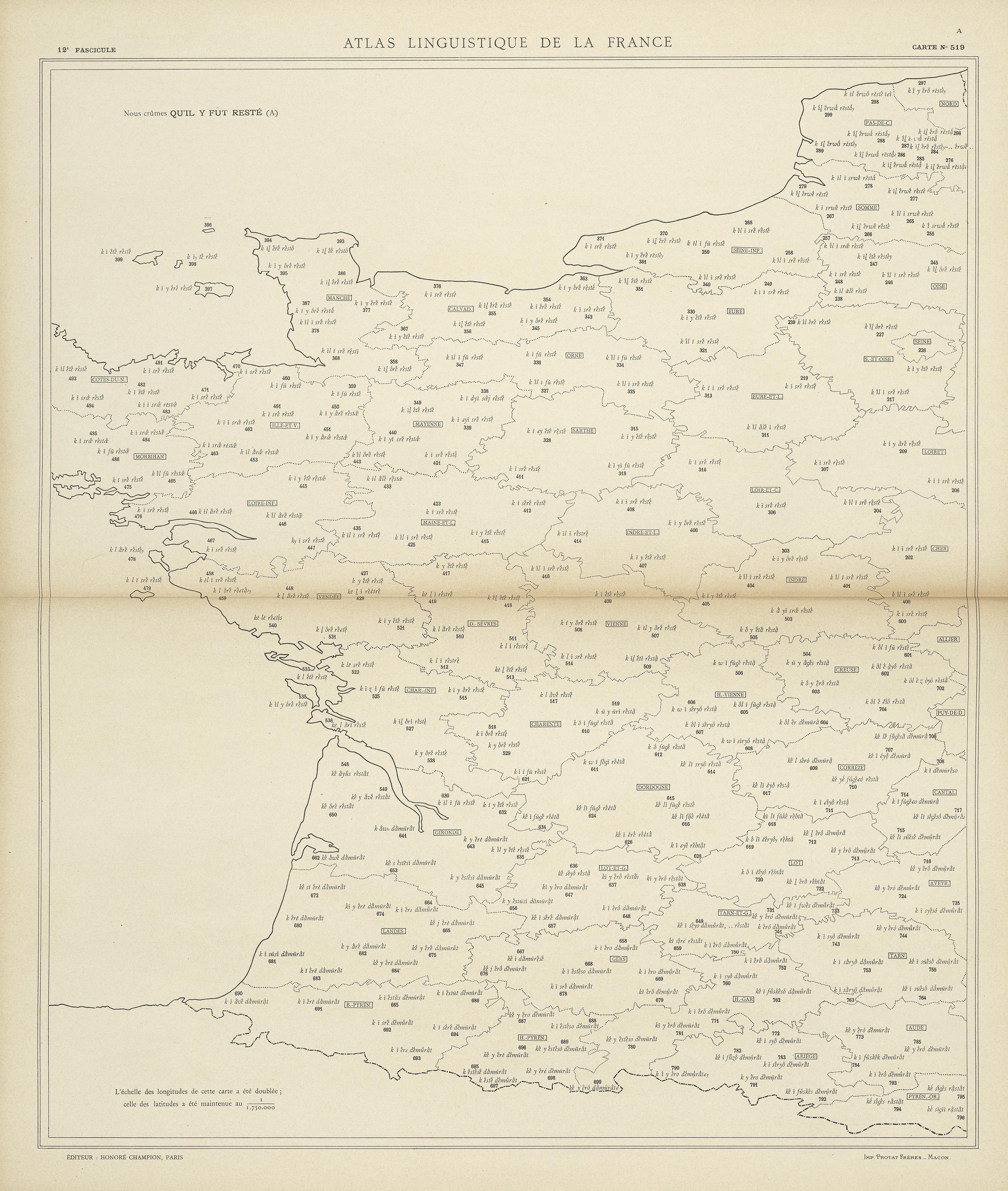 carte alf 519 du segment qu'il y fût resté.