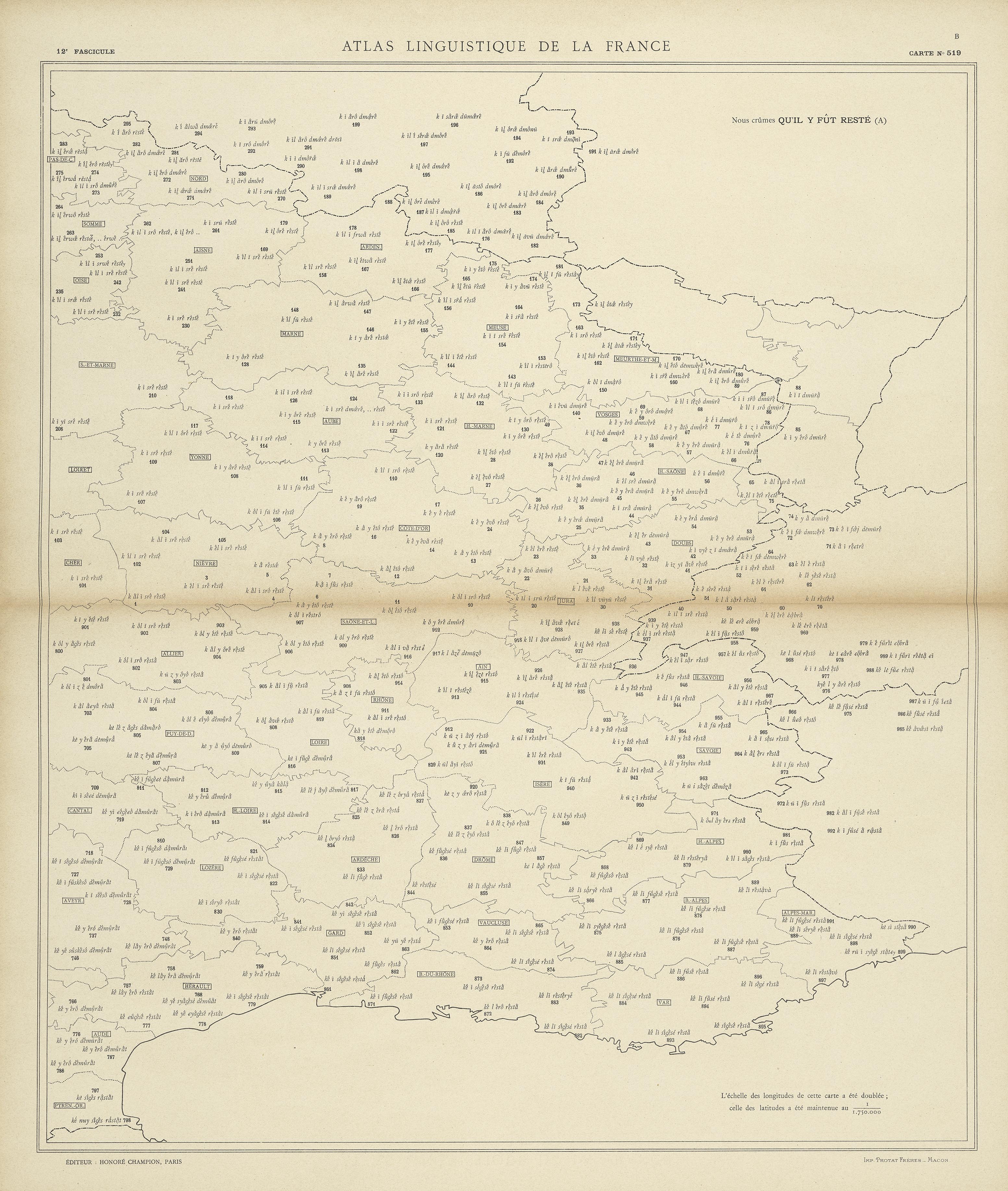 carte alf 519B du segment qu'il y fût resté.