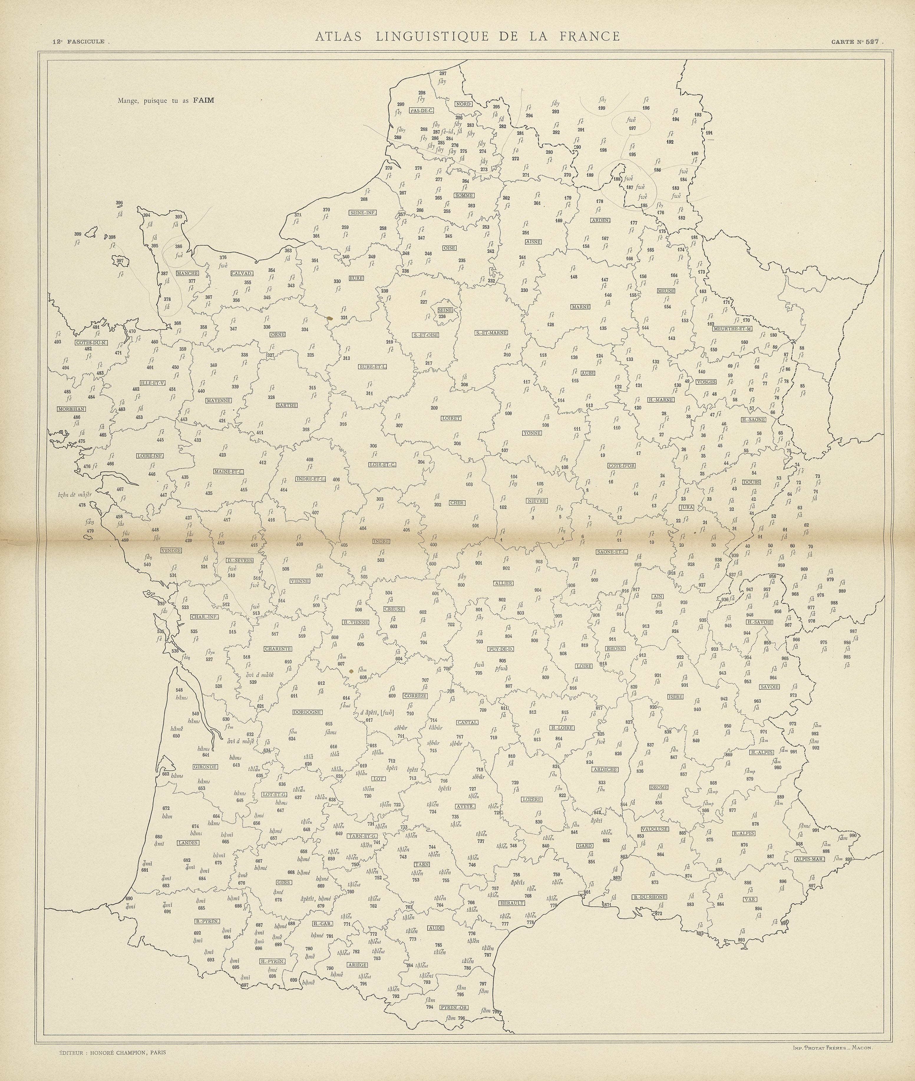 carte alf 527 du segment faim.