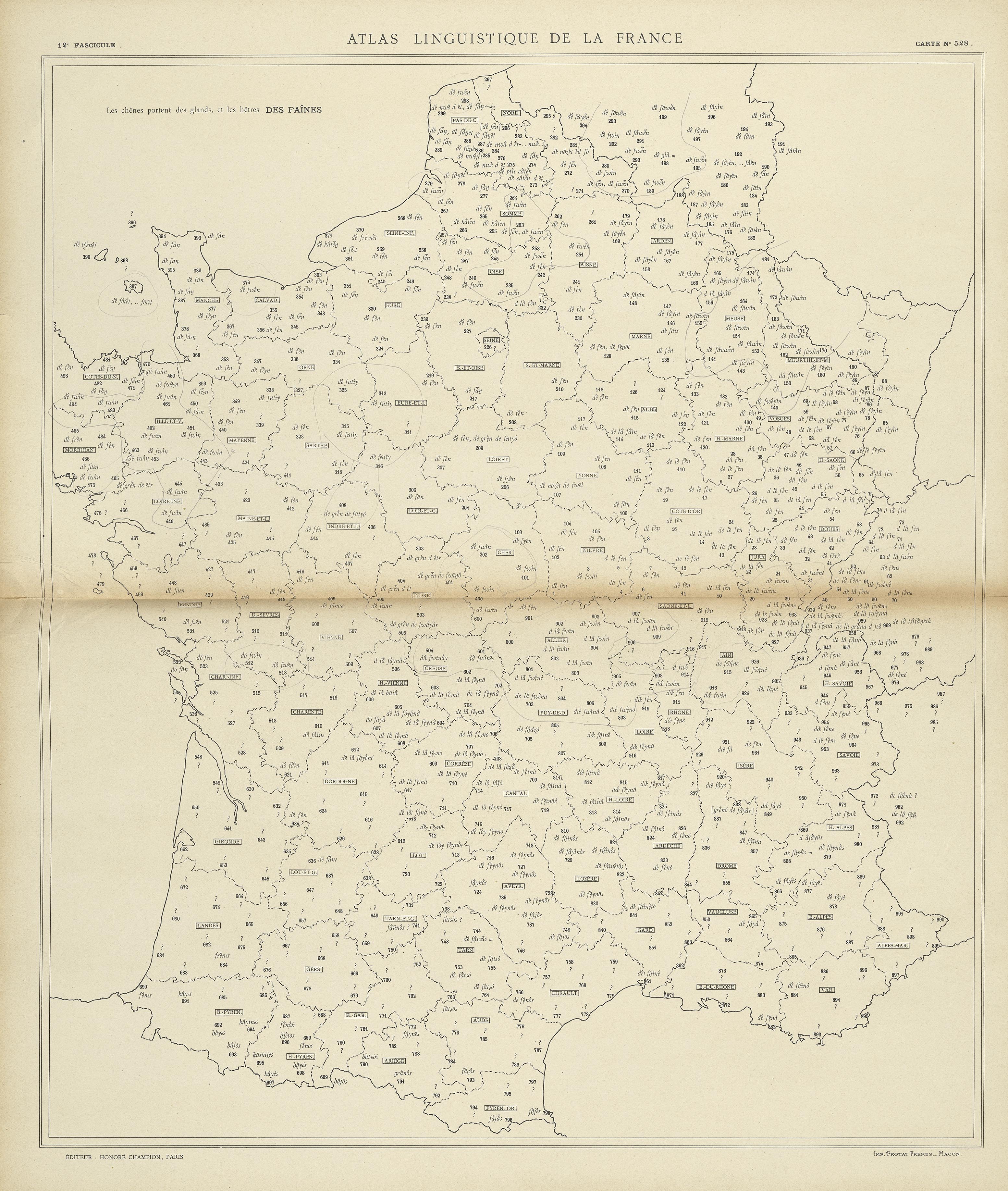 carte alf 528 du segment des faînes.