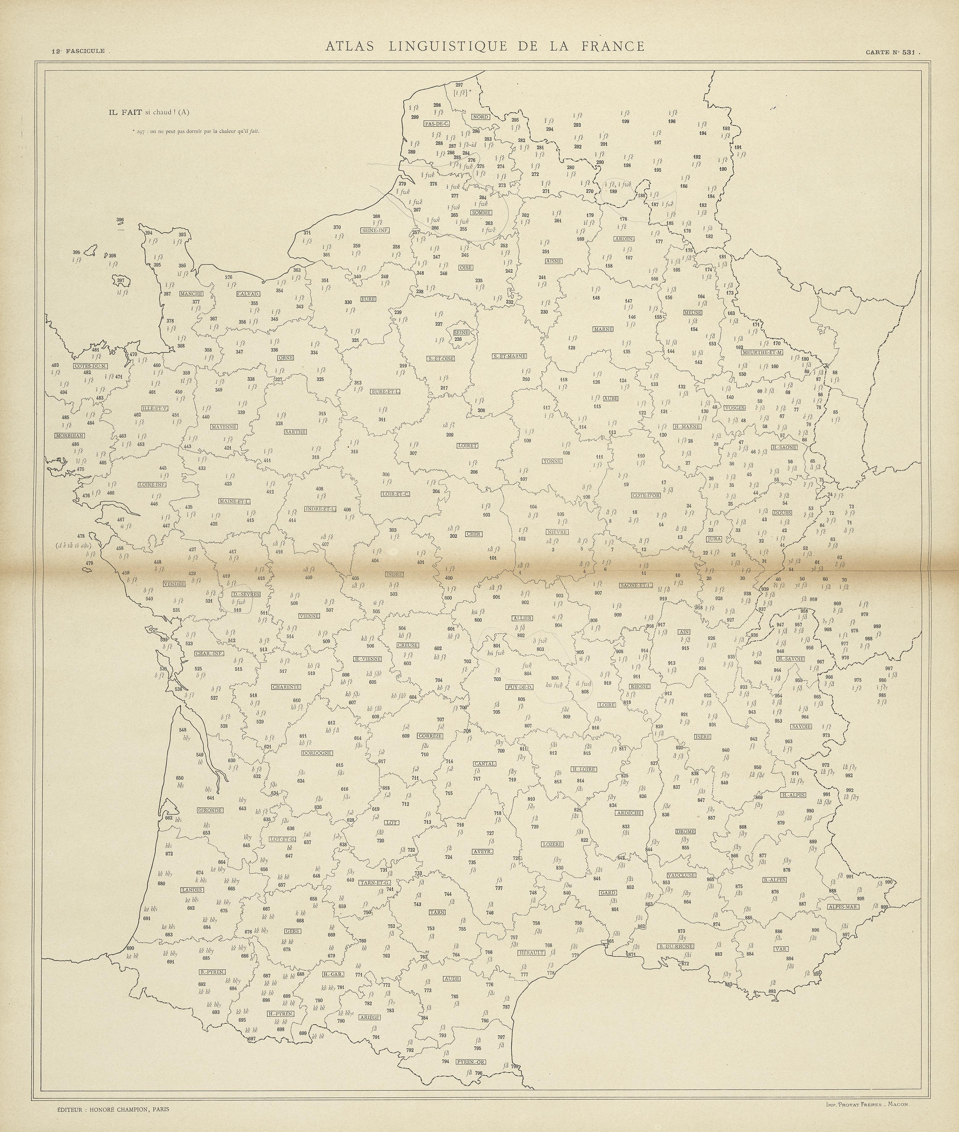 carte alf 531 du segment Il fait