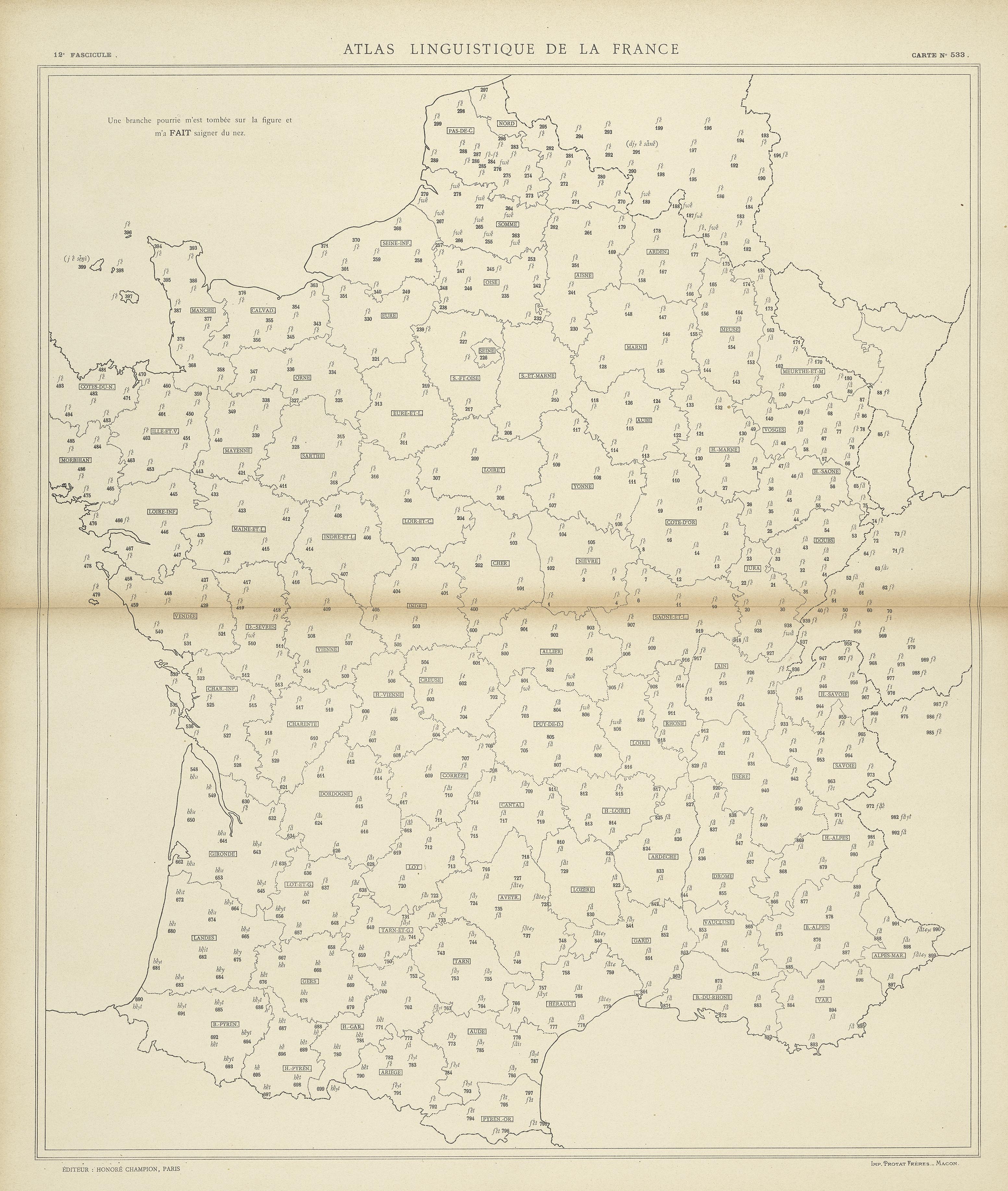 carte alf 533 du segment fait
