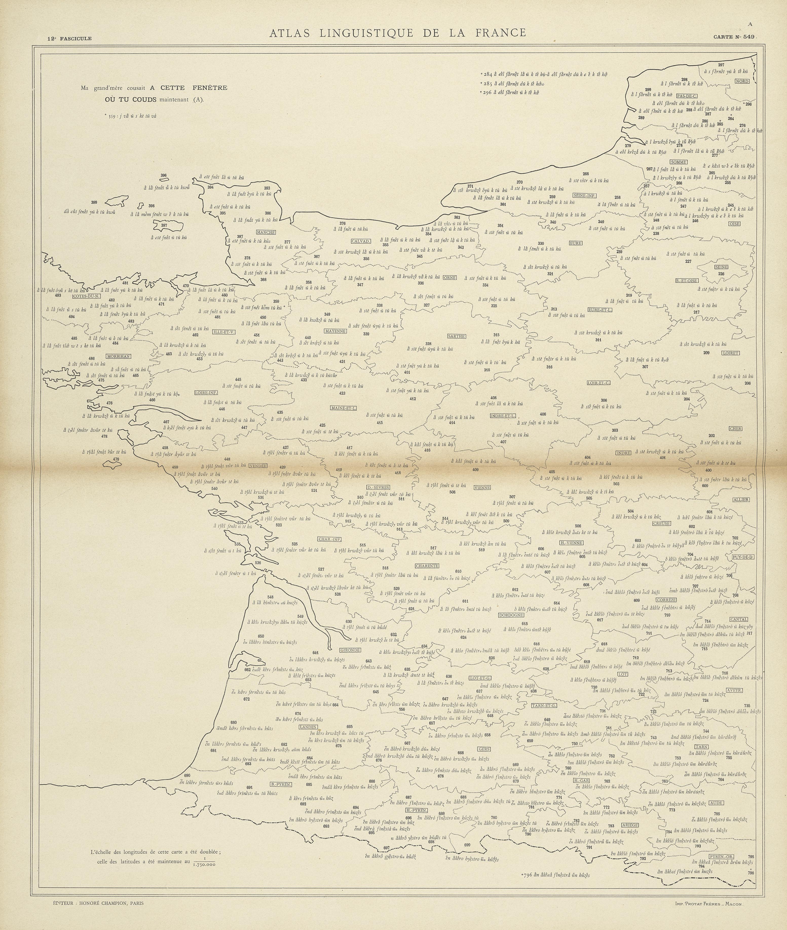 carte alf 549 du segment à cette fenêtre où tu couds