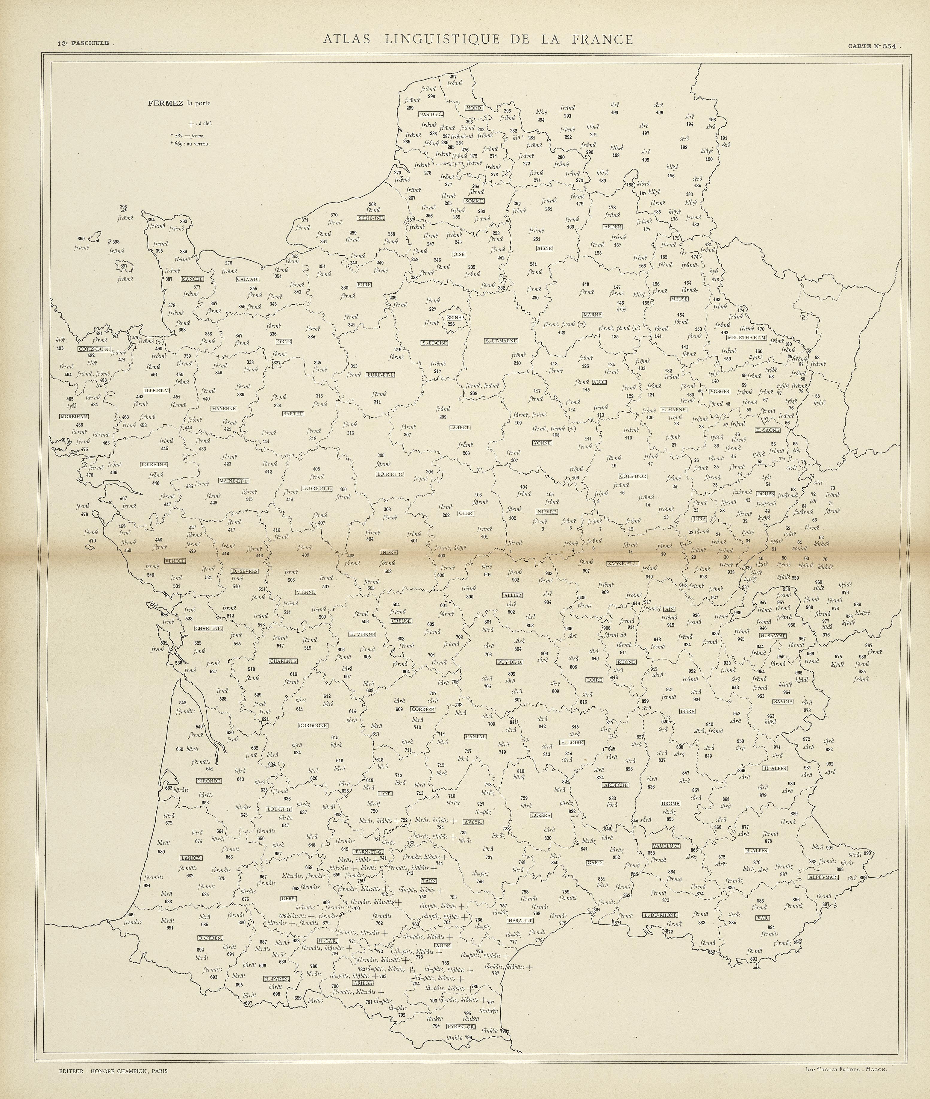 carte alf 554 du segment fermez