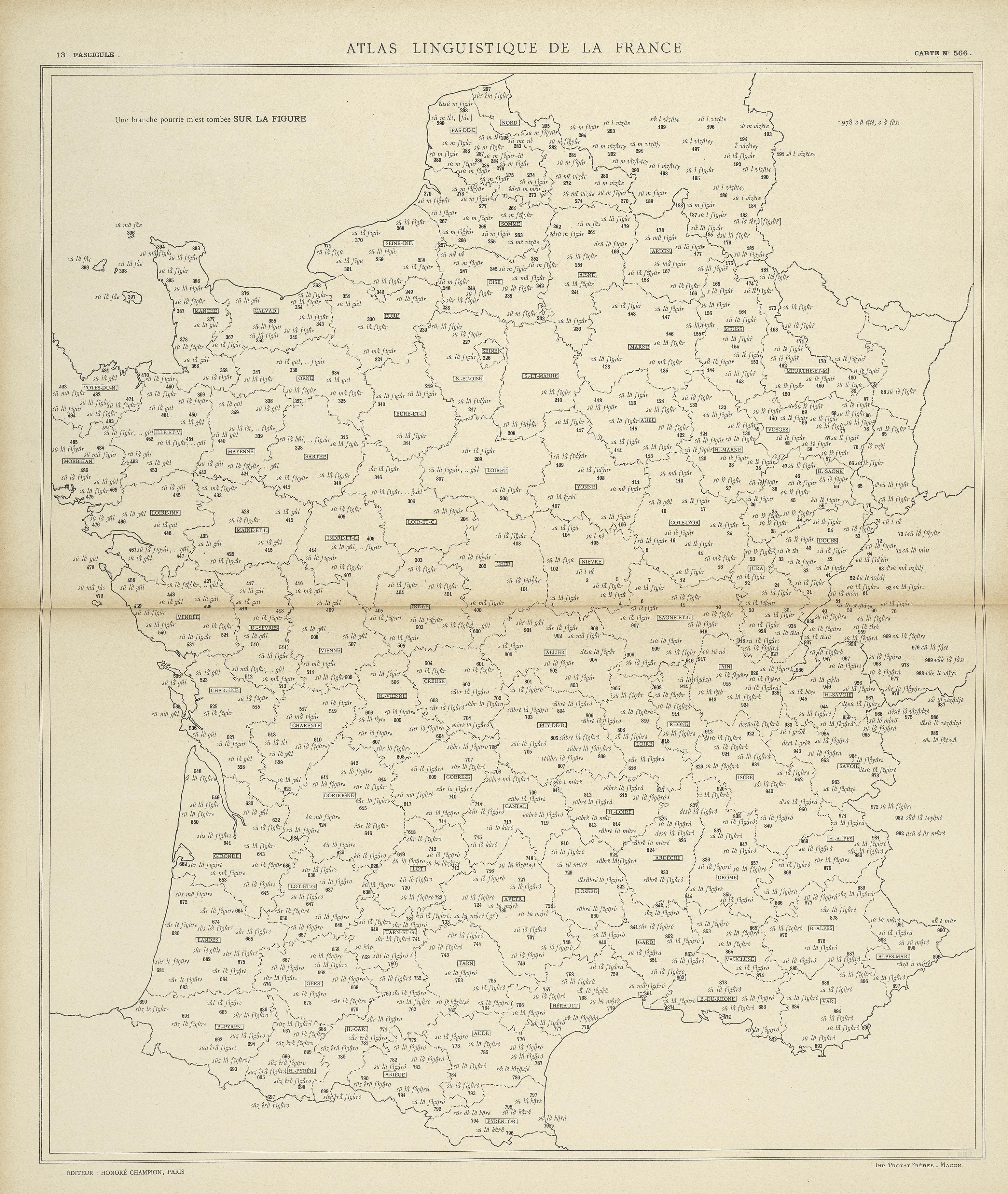 carte alf 566 du segment sur la figure