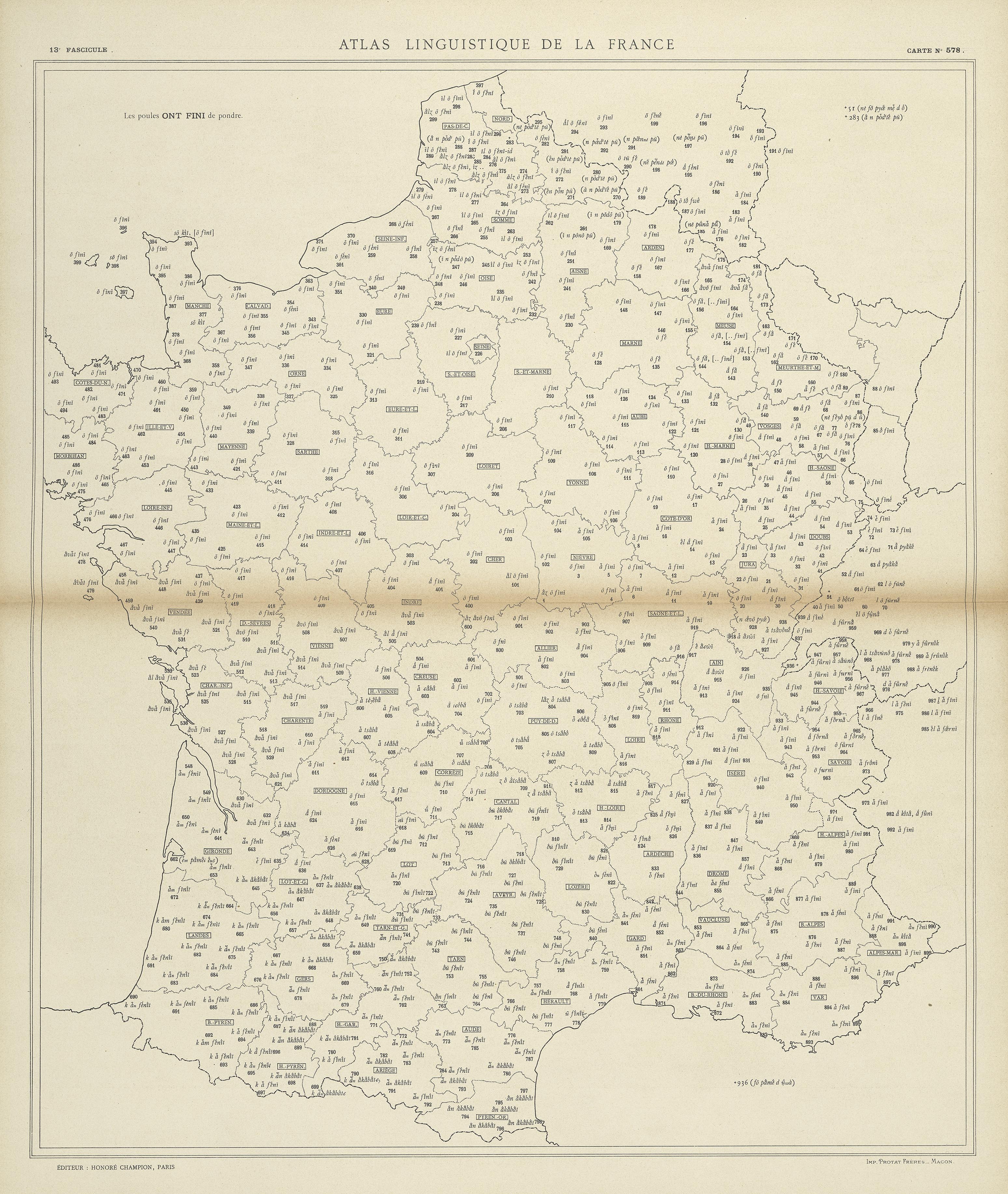 carte alf 578 du segment ont fini