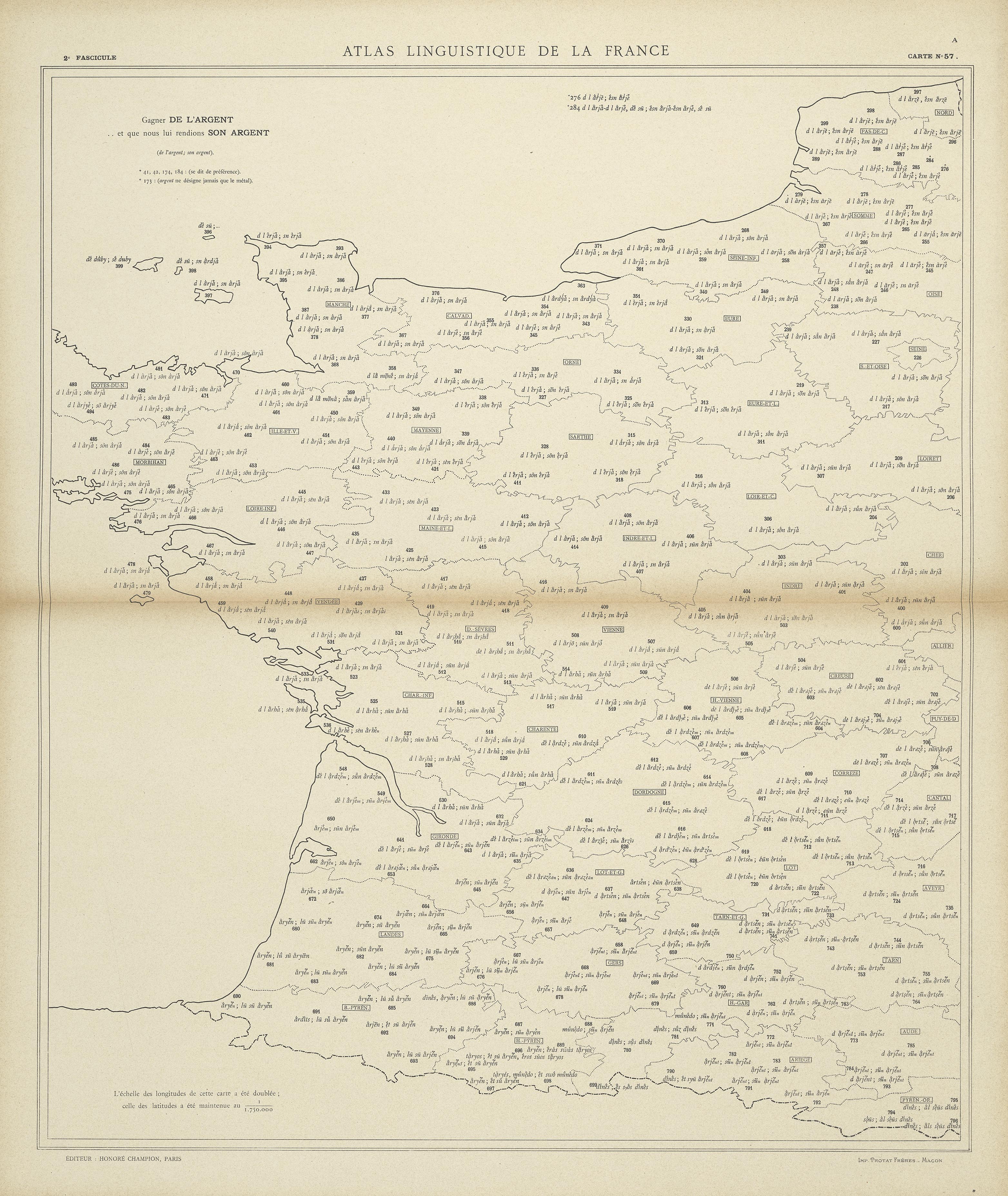 carte alf 57 du segment son argent.