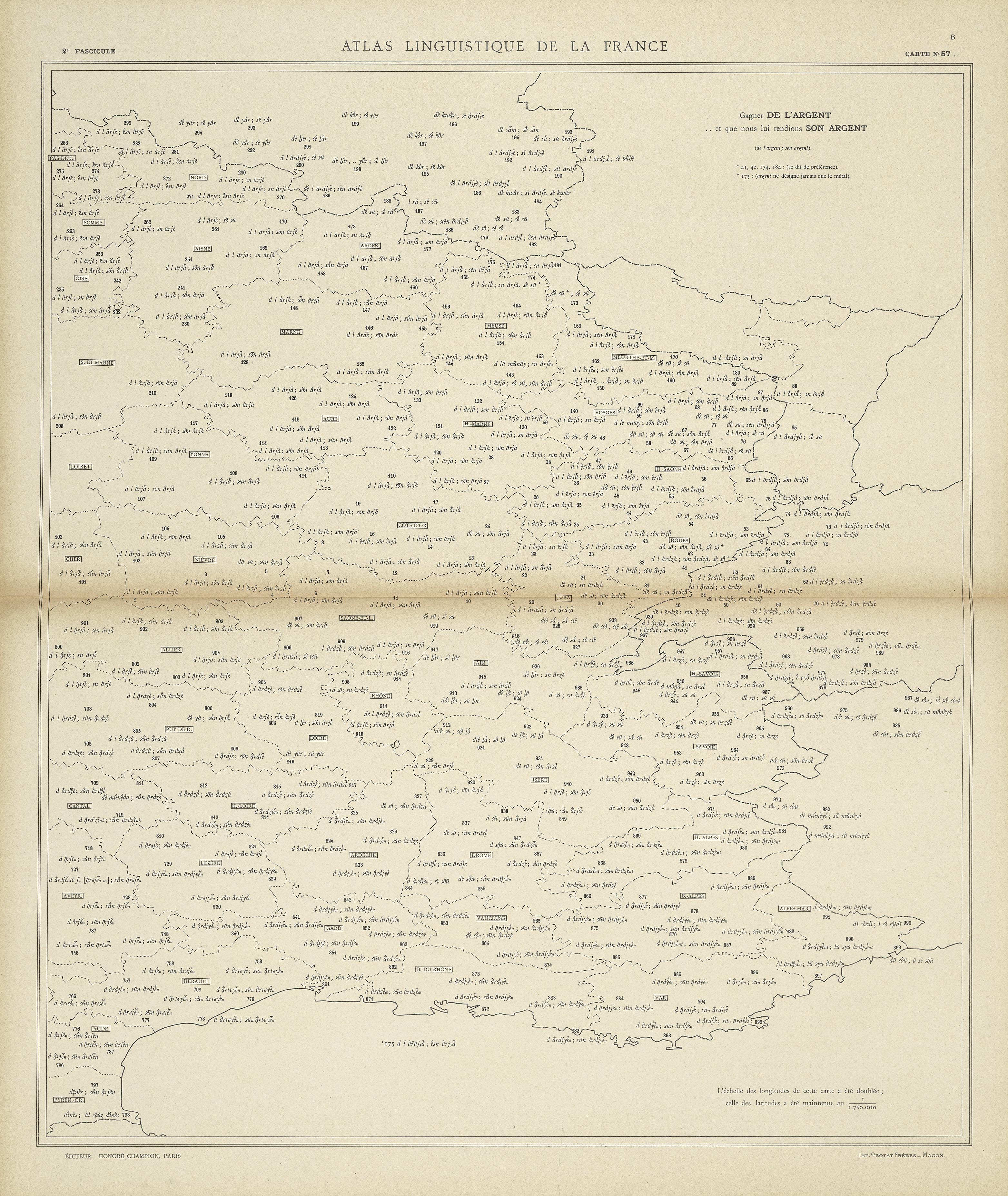 carte alf 57B du segment son argent.