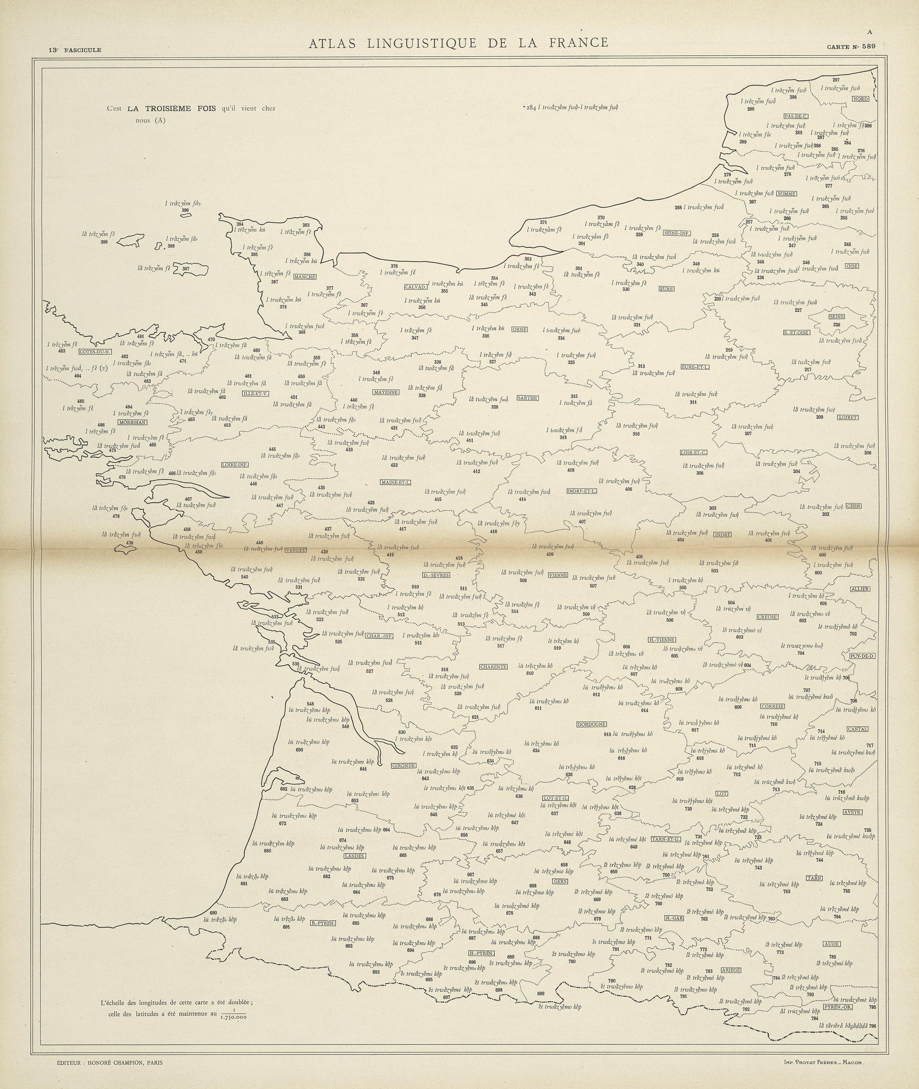 carte alf 589 du segment la troisième fois