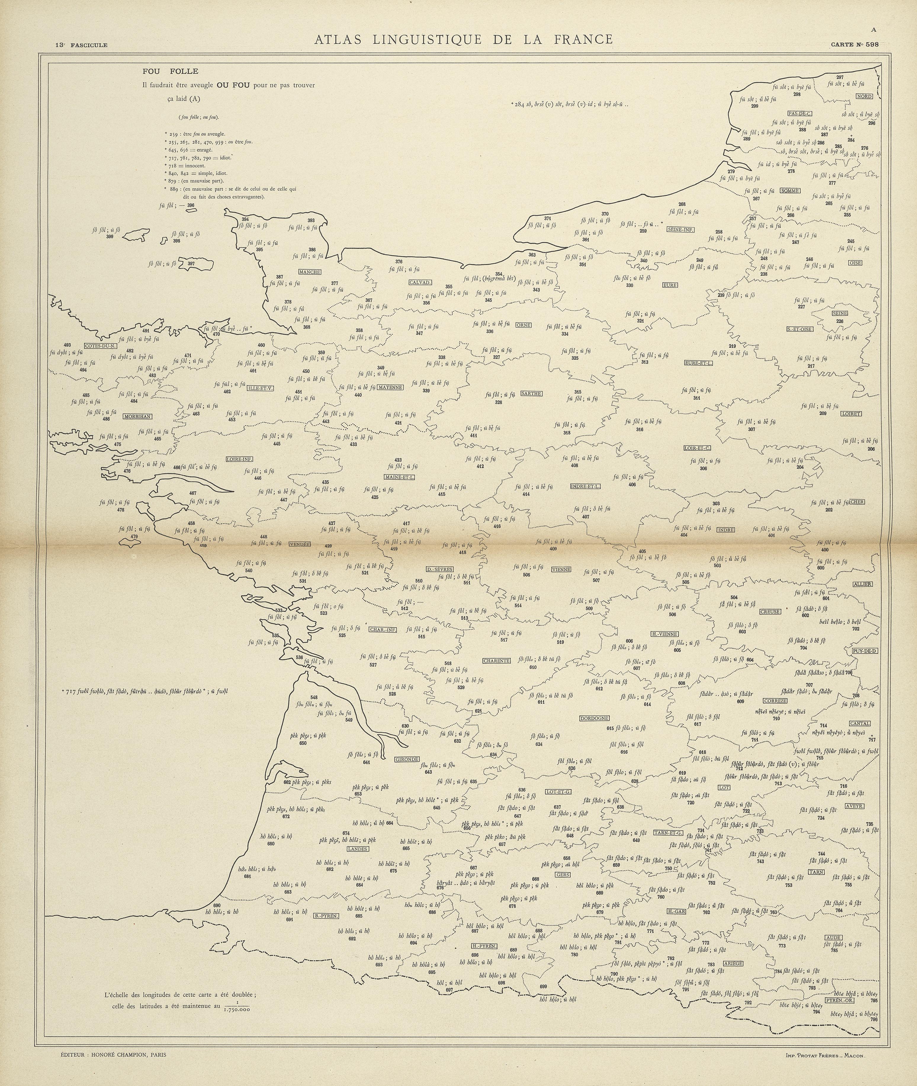 carte alf 598 du segment ou fou