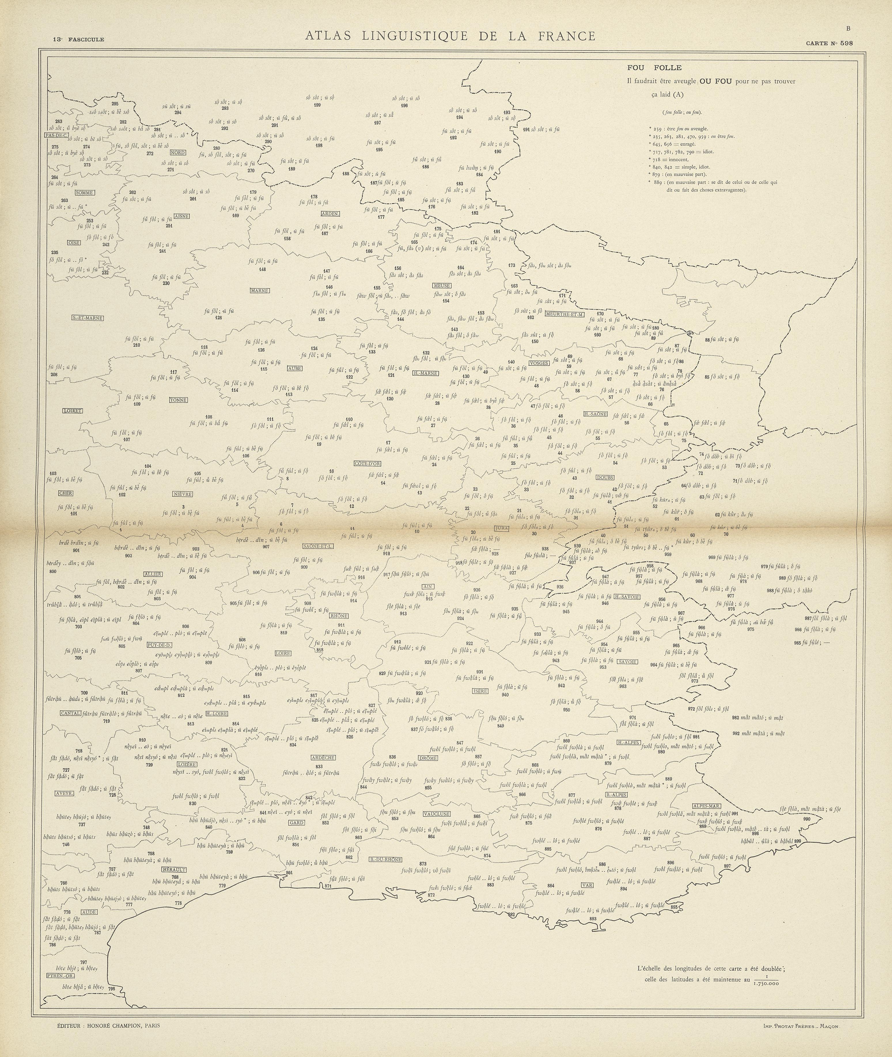 carte alf 598B du segment ou fou