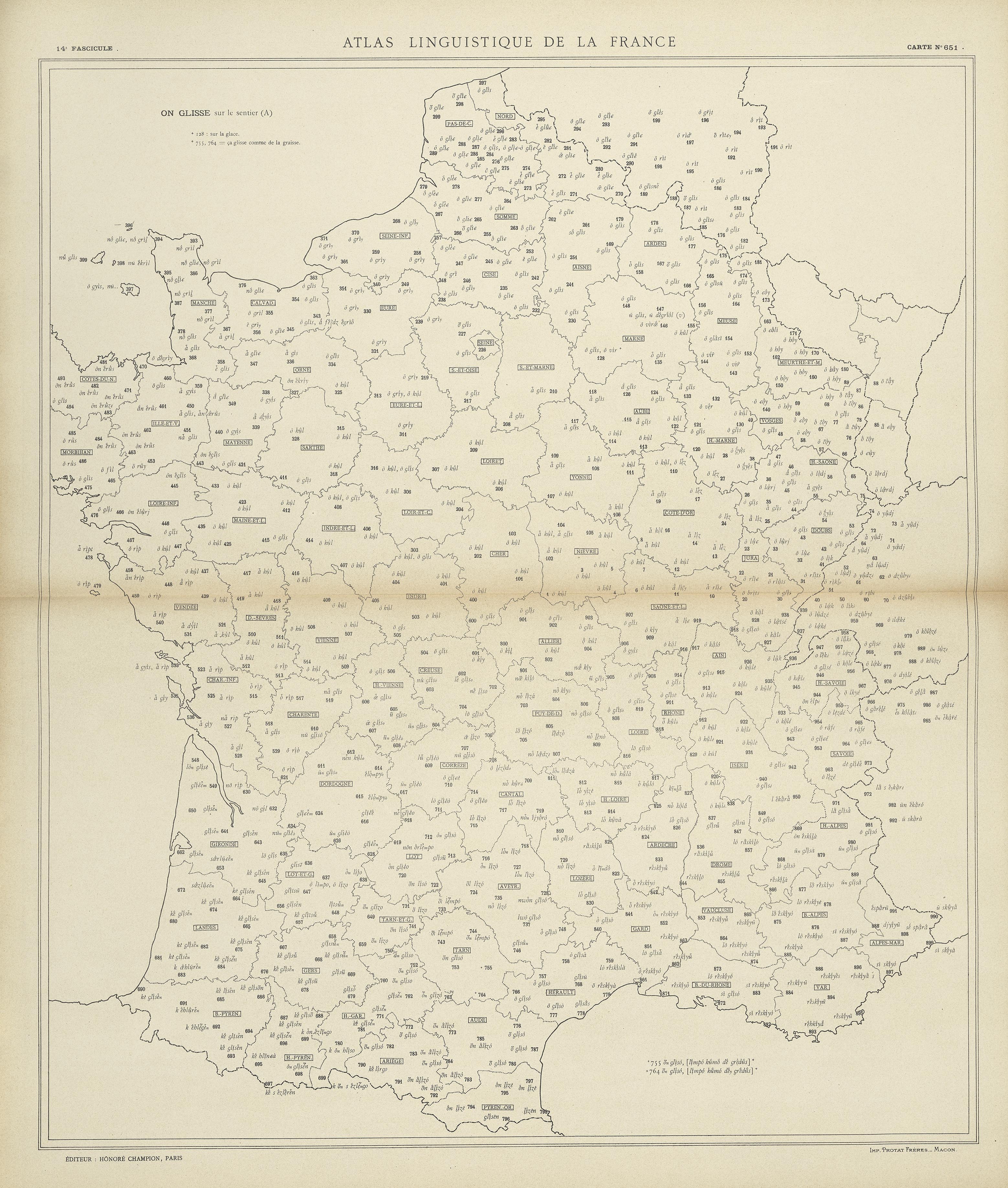 carte alf 651 du segment On glisse