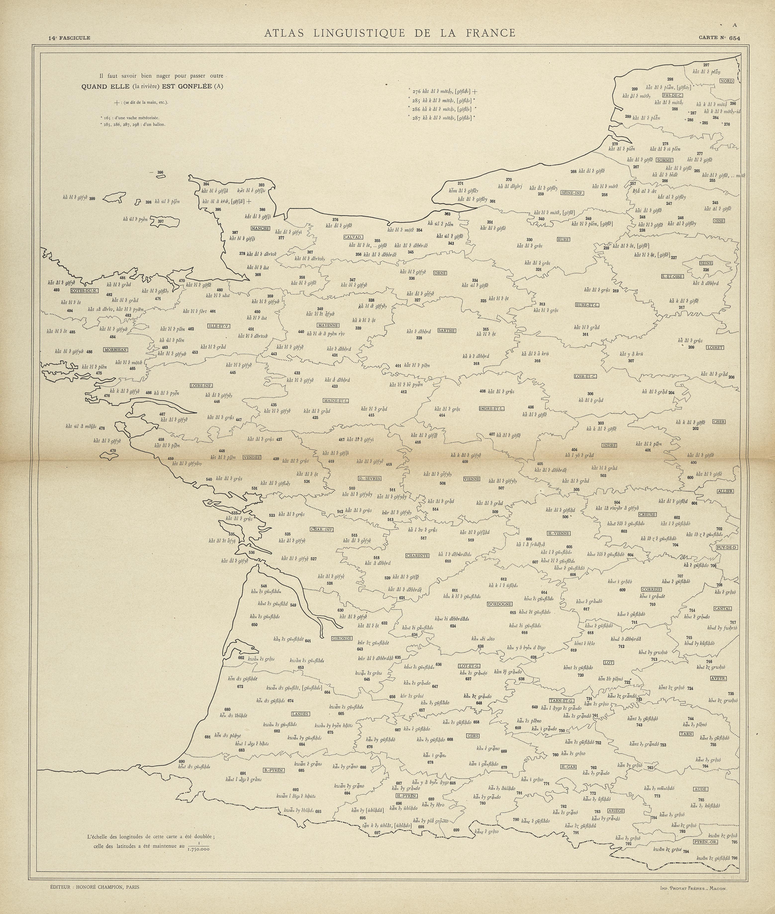 carte alf 654 du segment quand elle est gonflée.