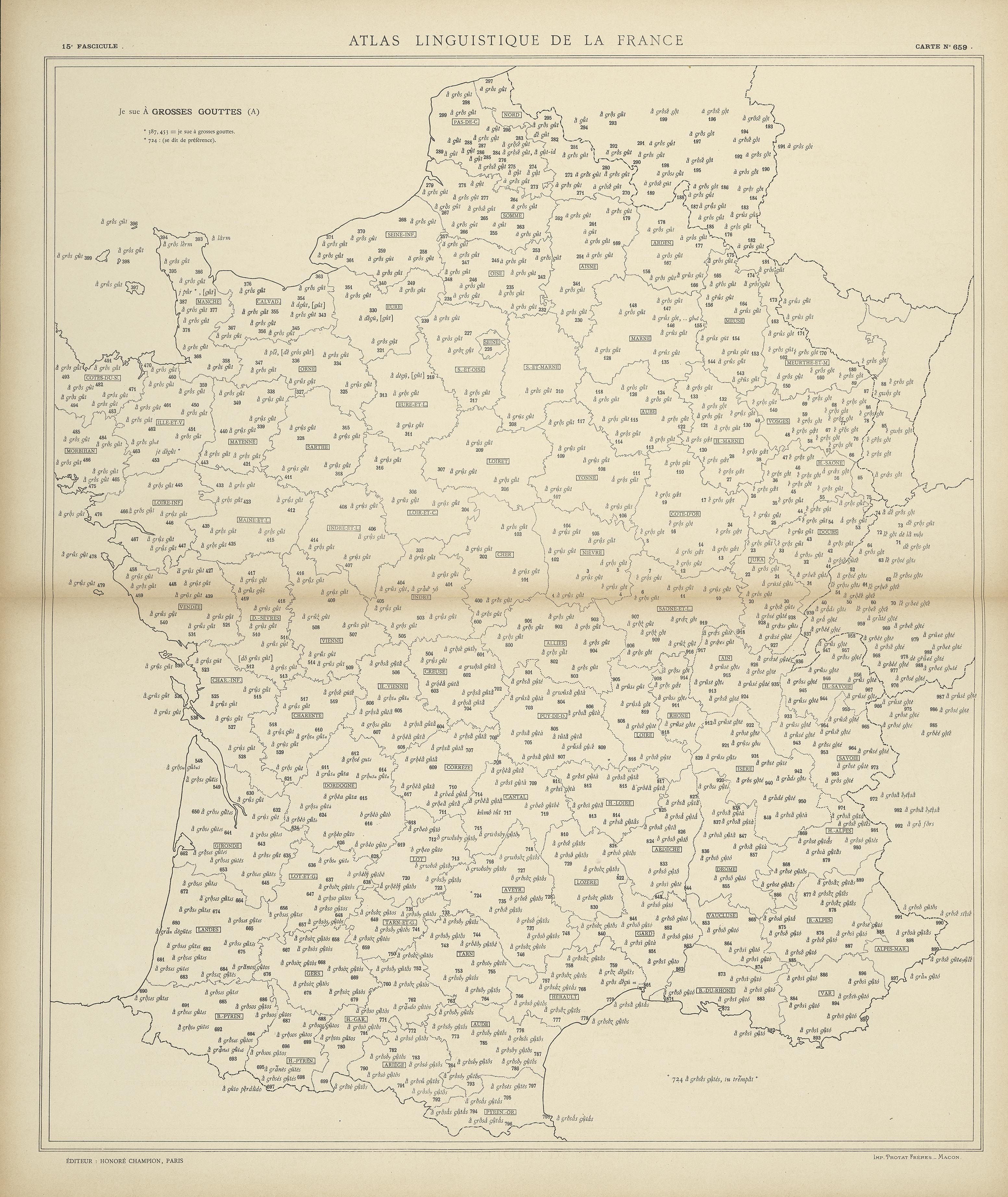 carte alf 659 du segment à grosses gouttes.