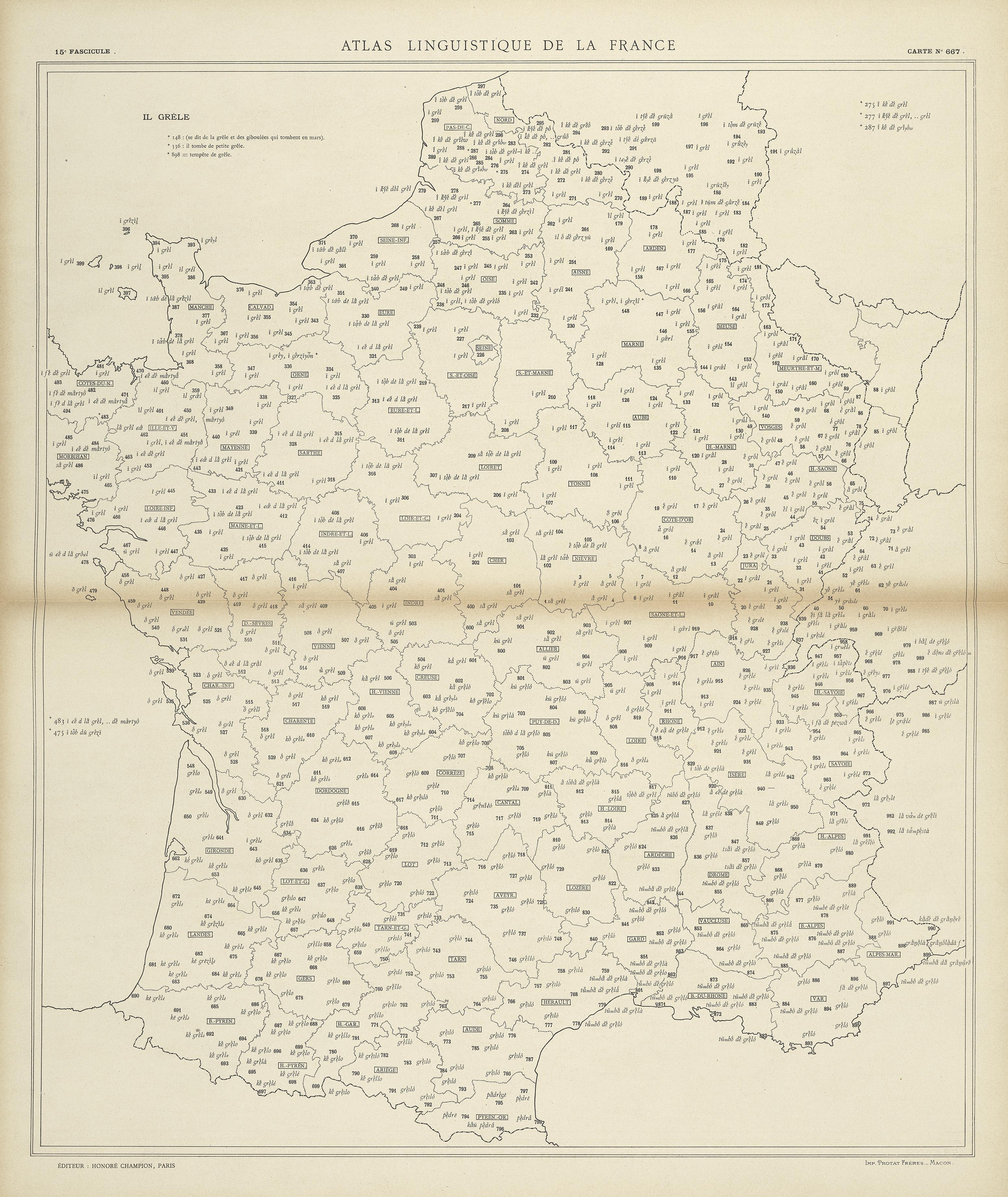carte alf 667 du segment Il grêle.