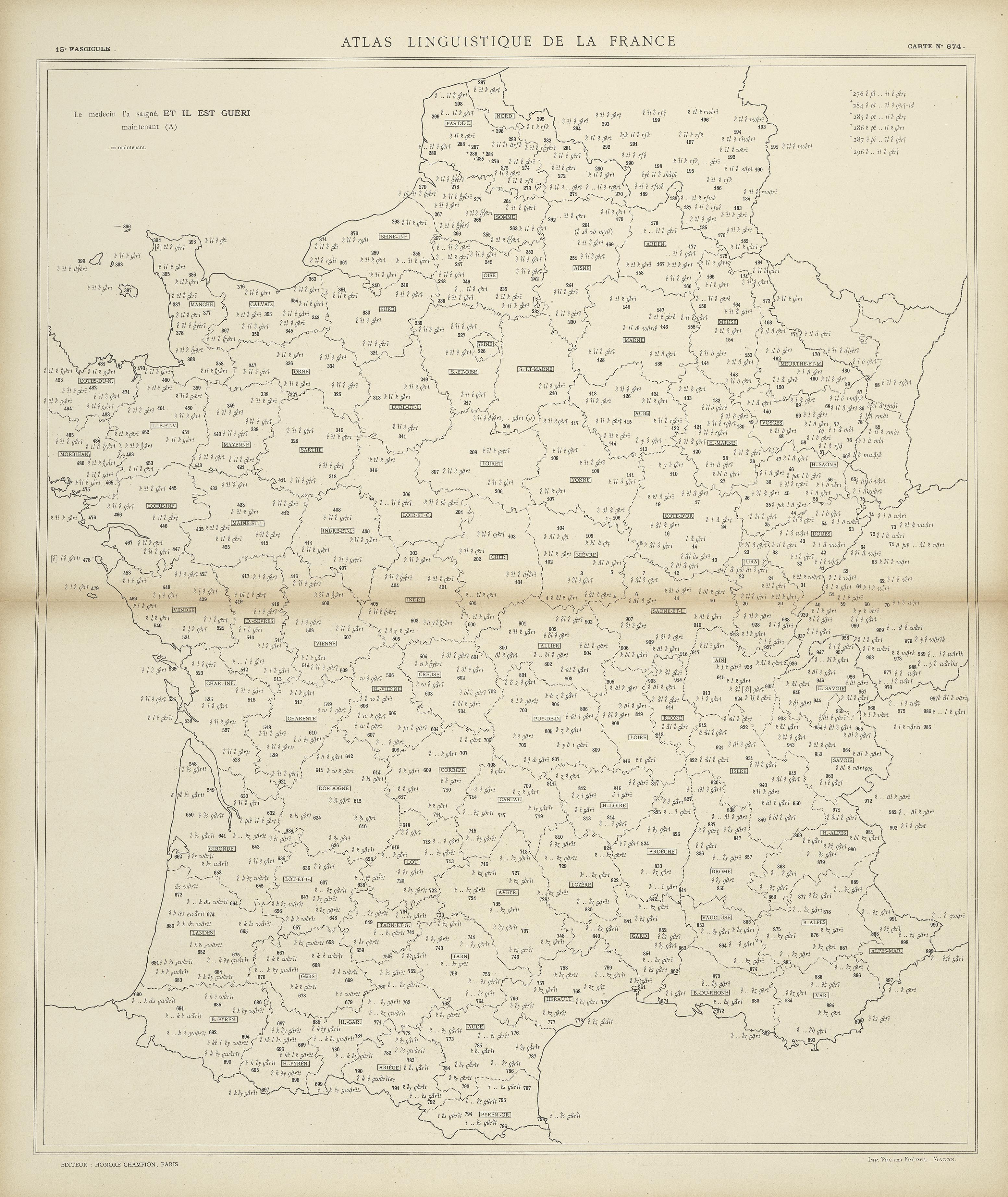 carte alf 674 du segment et il est guéri