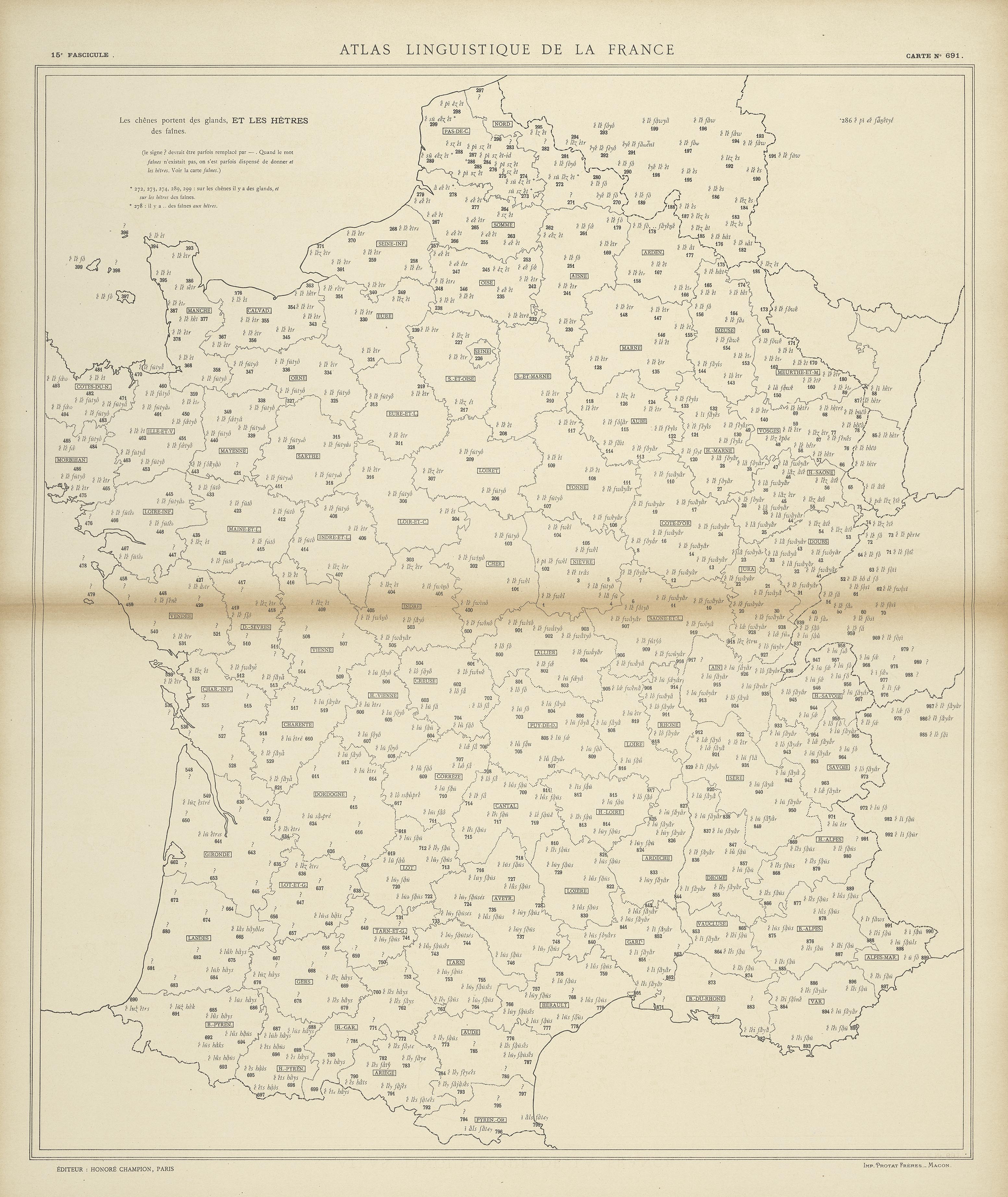 carte alf 691 du segment et les hêtres