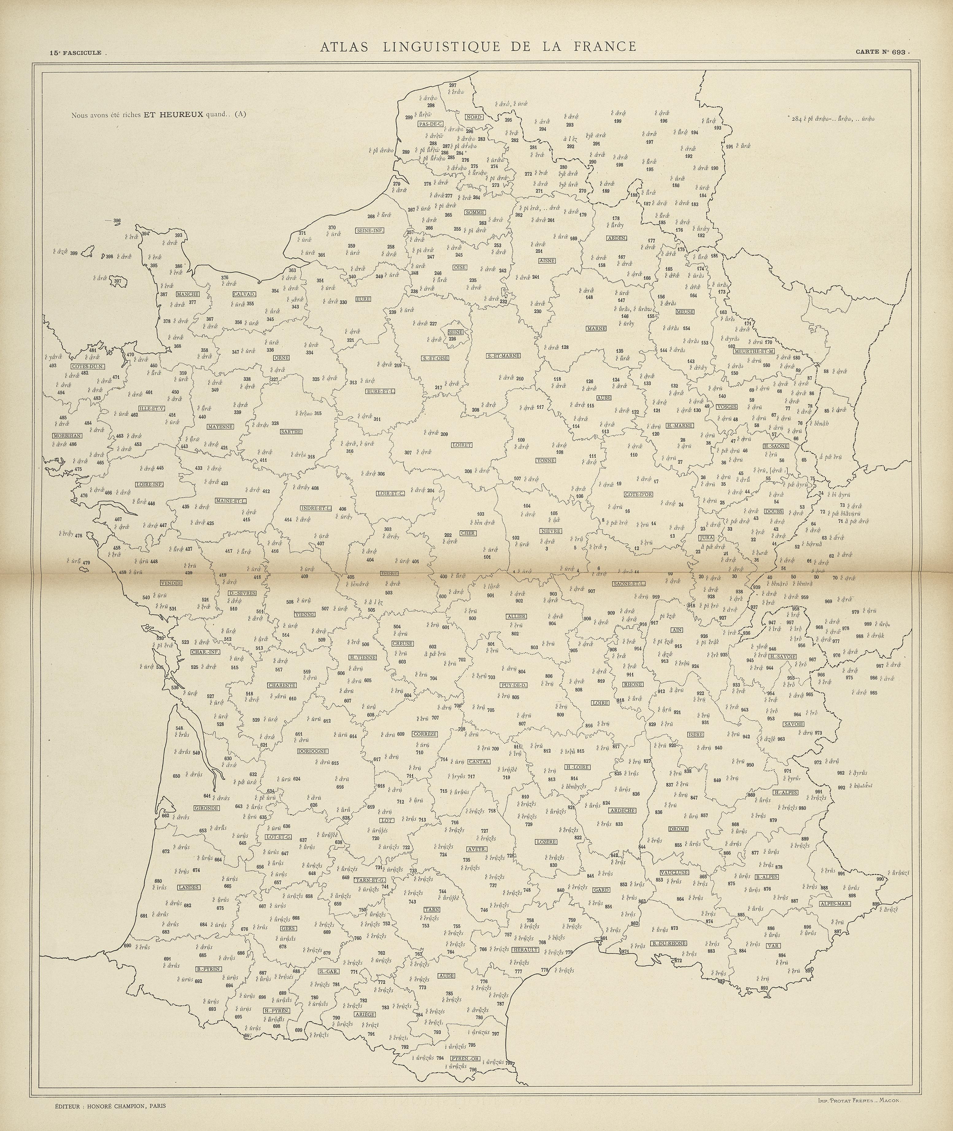 carte alf 693 du segment et heureux
