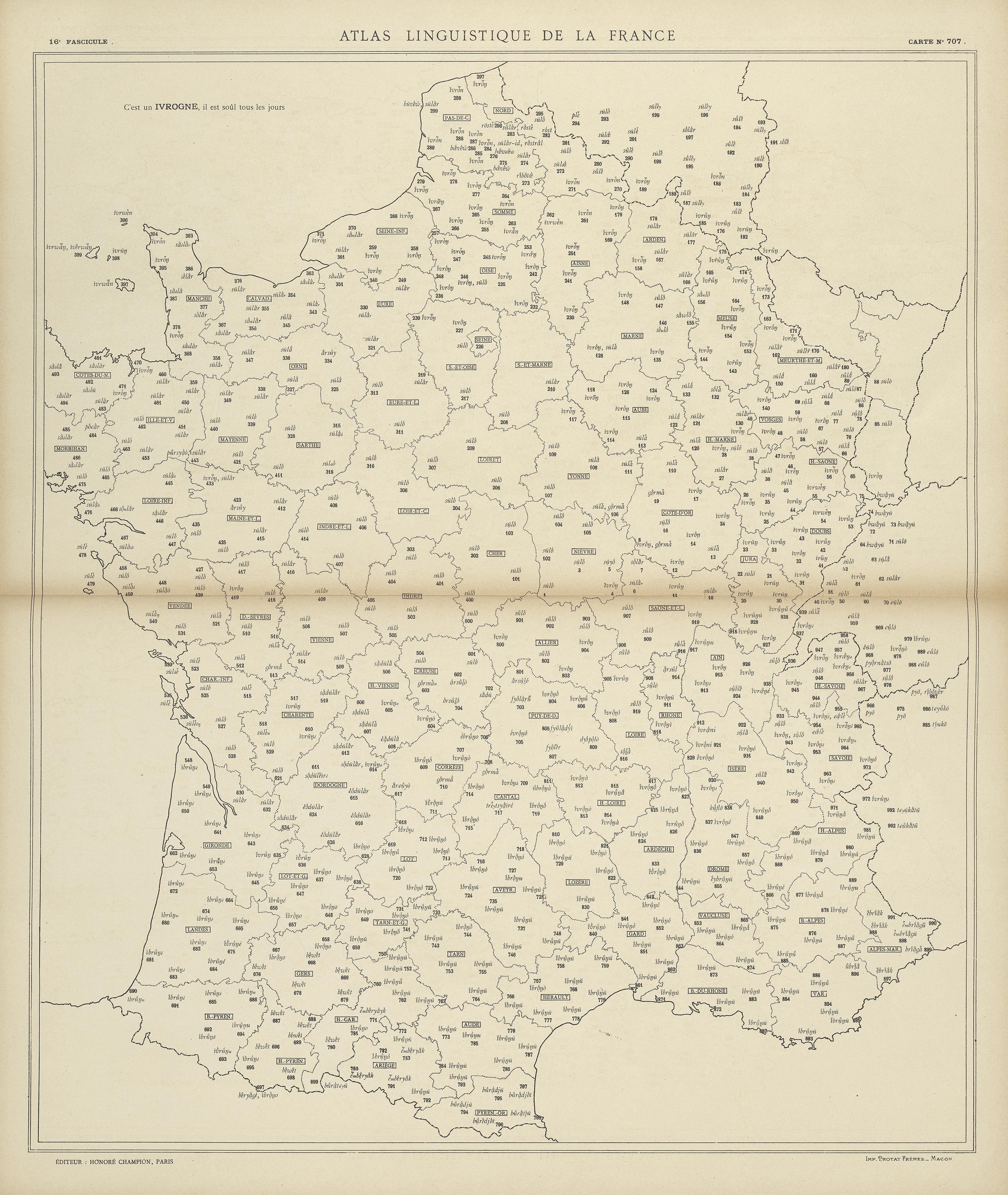 carte alf 707 du segment ivrogne;
