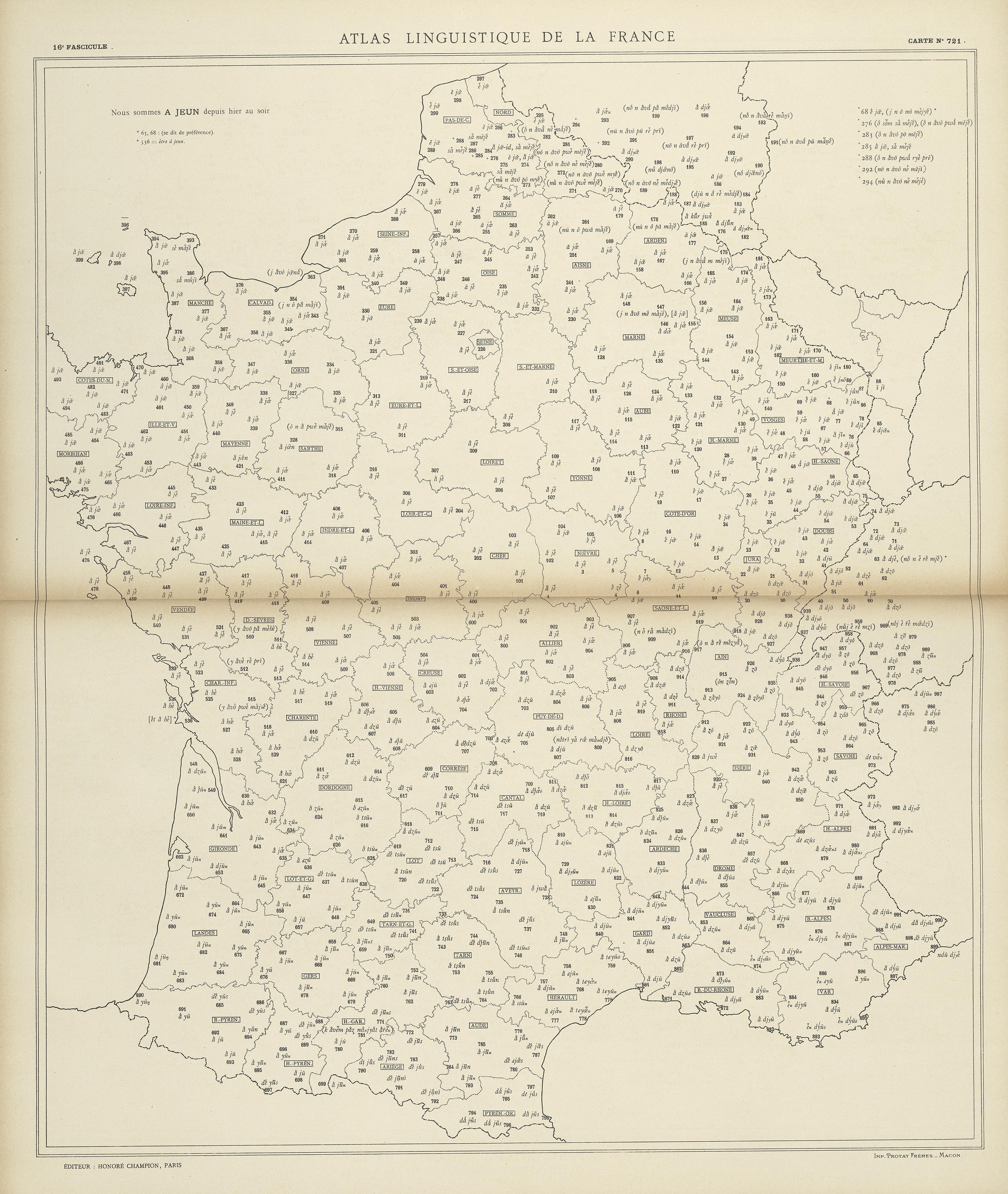 carte alf 721 du segment à jeun