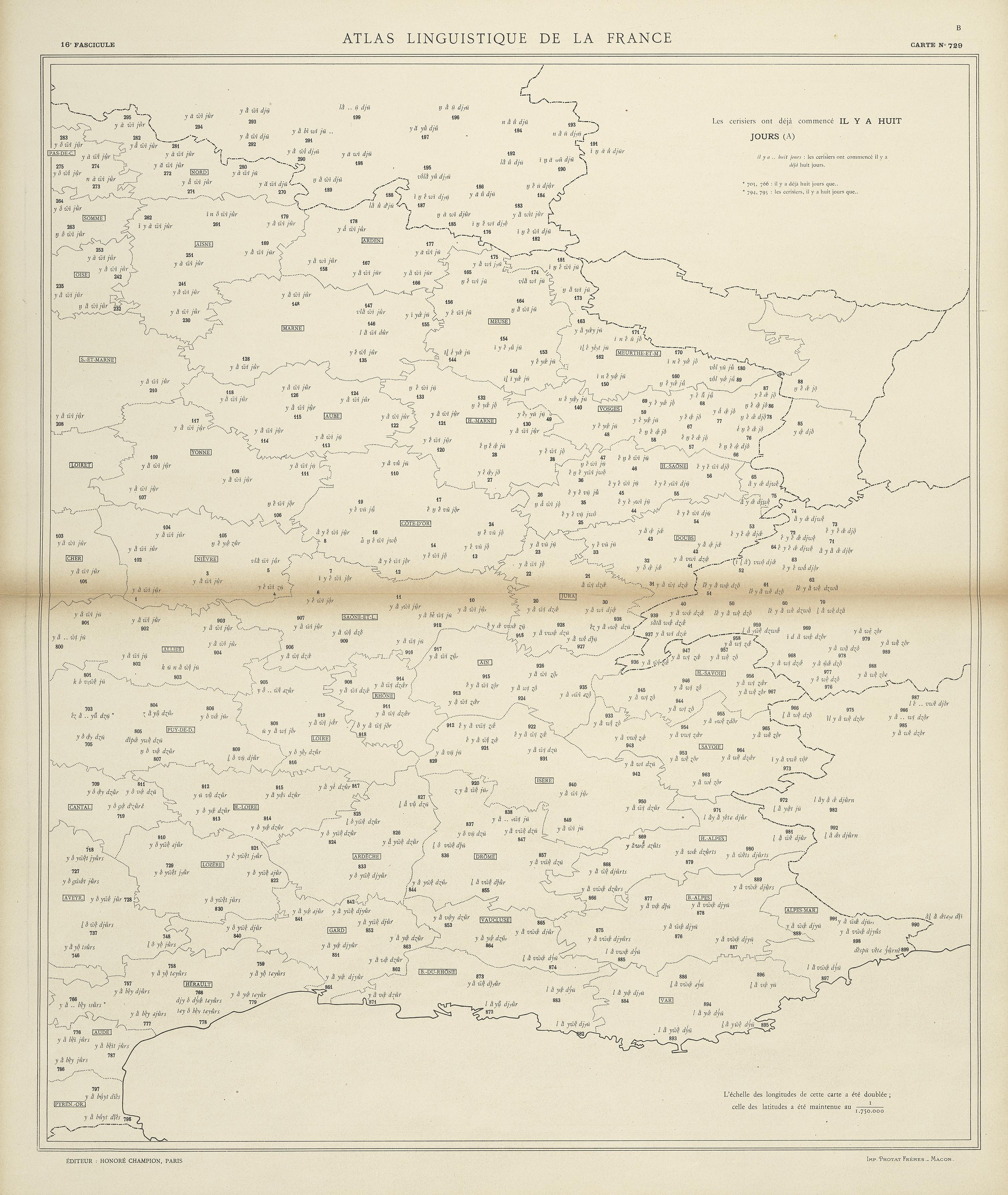 carte alf 729B du segment il y a huit jours.