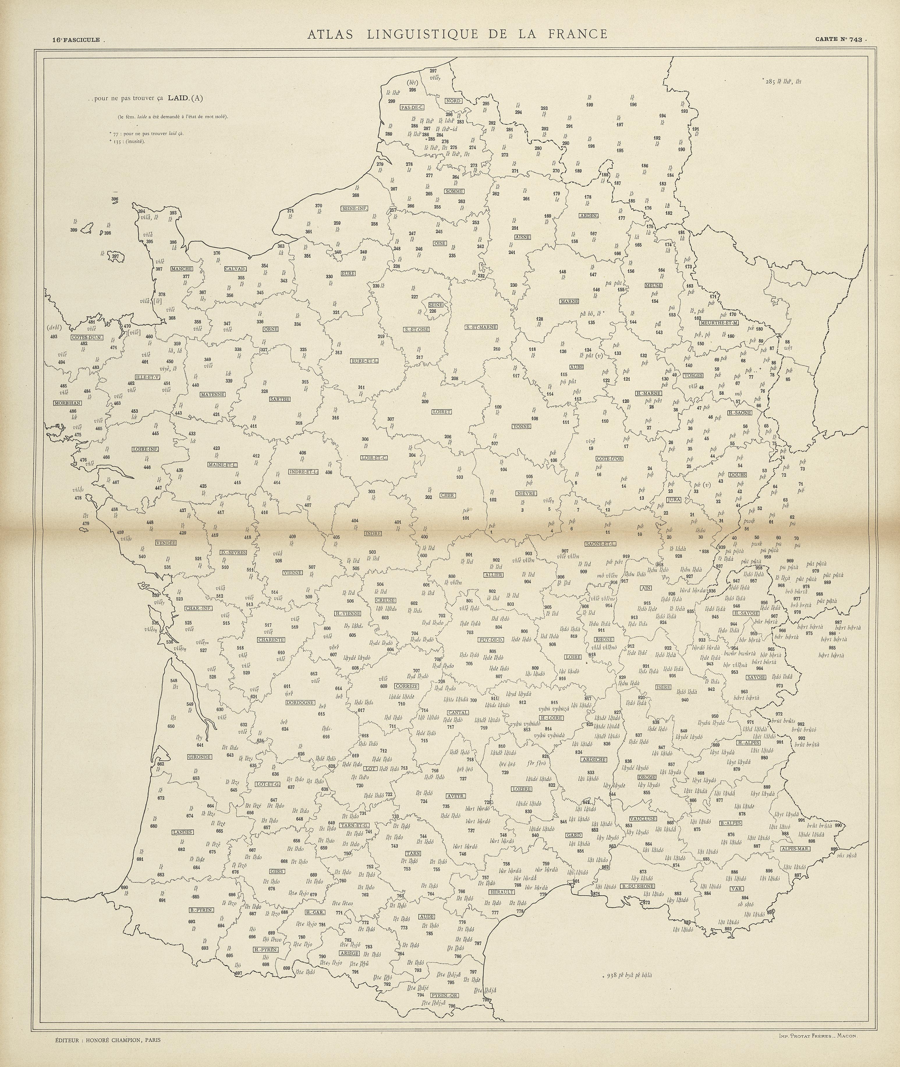 carte alf 743 du segment laid.