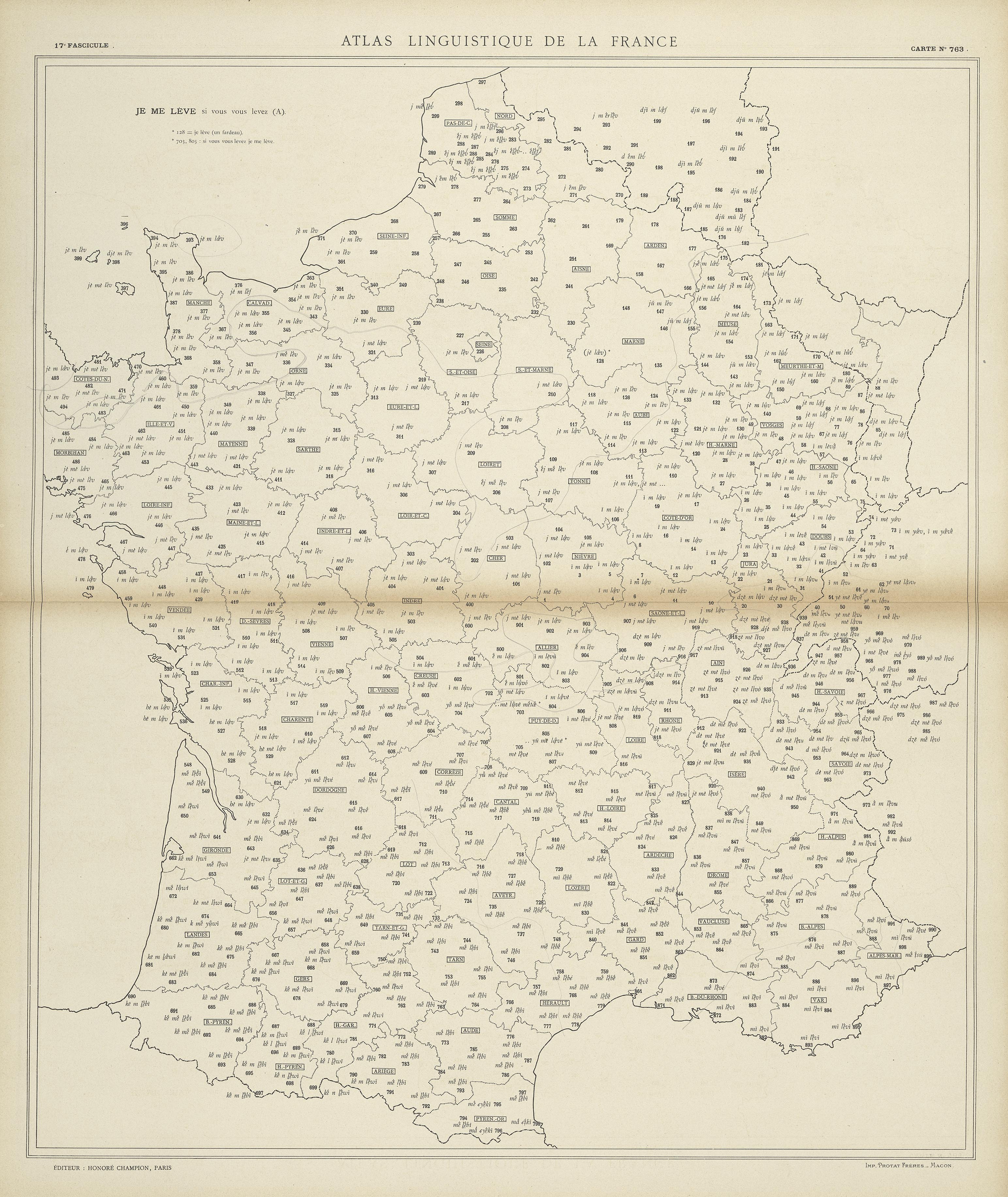 carte alf 763 du segment Je me lève
