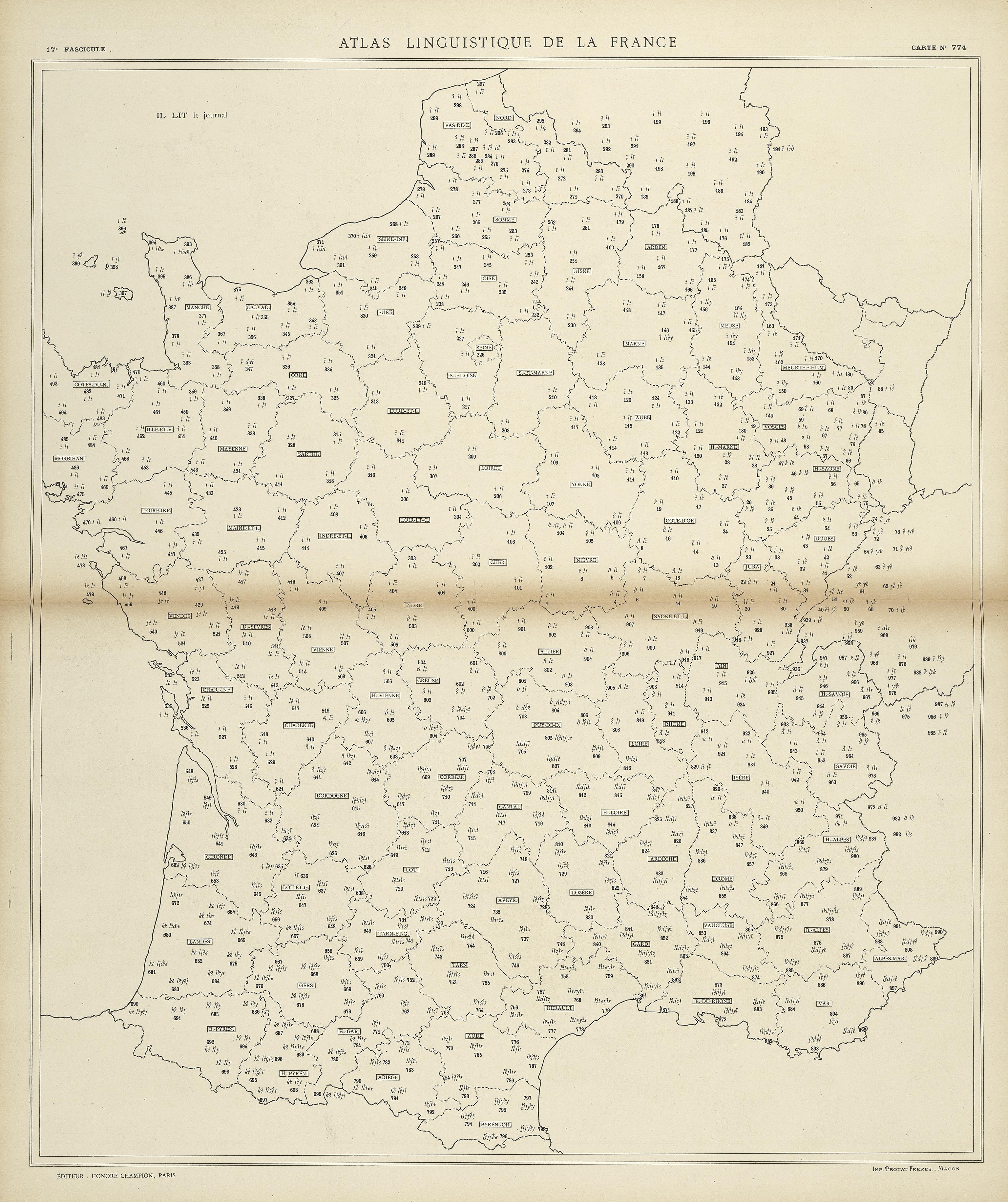 carte alf 774 du segment Il lit
