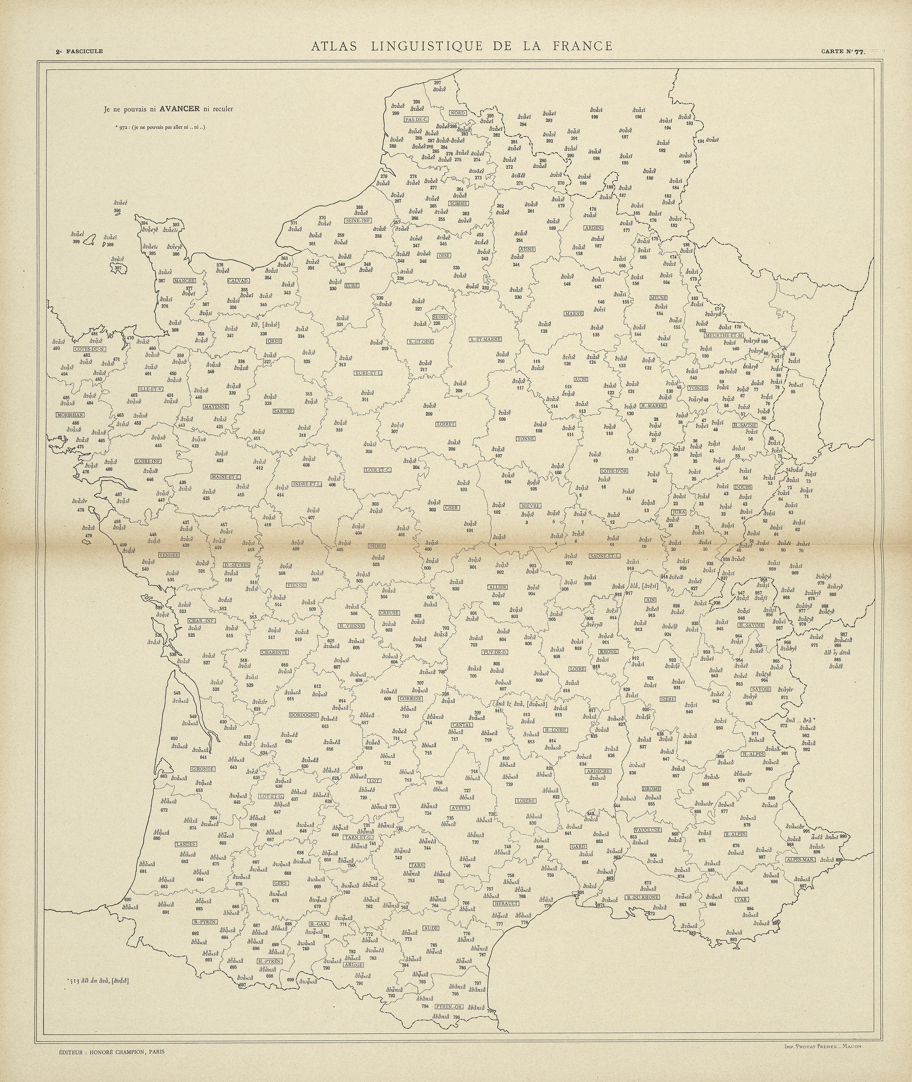 carte alf 77 du segment avancer