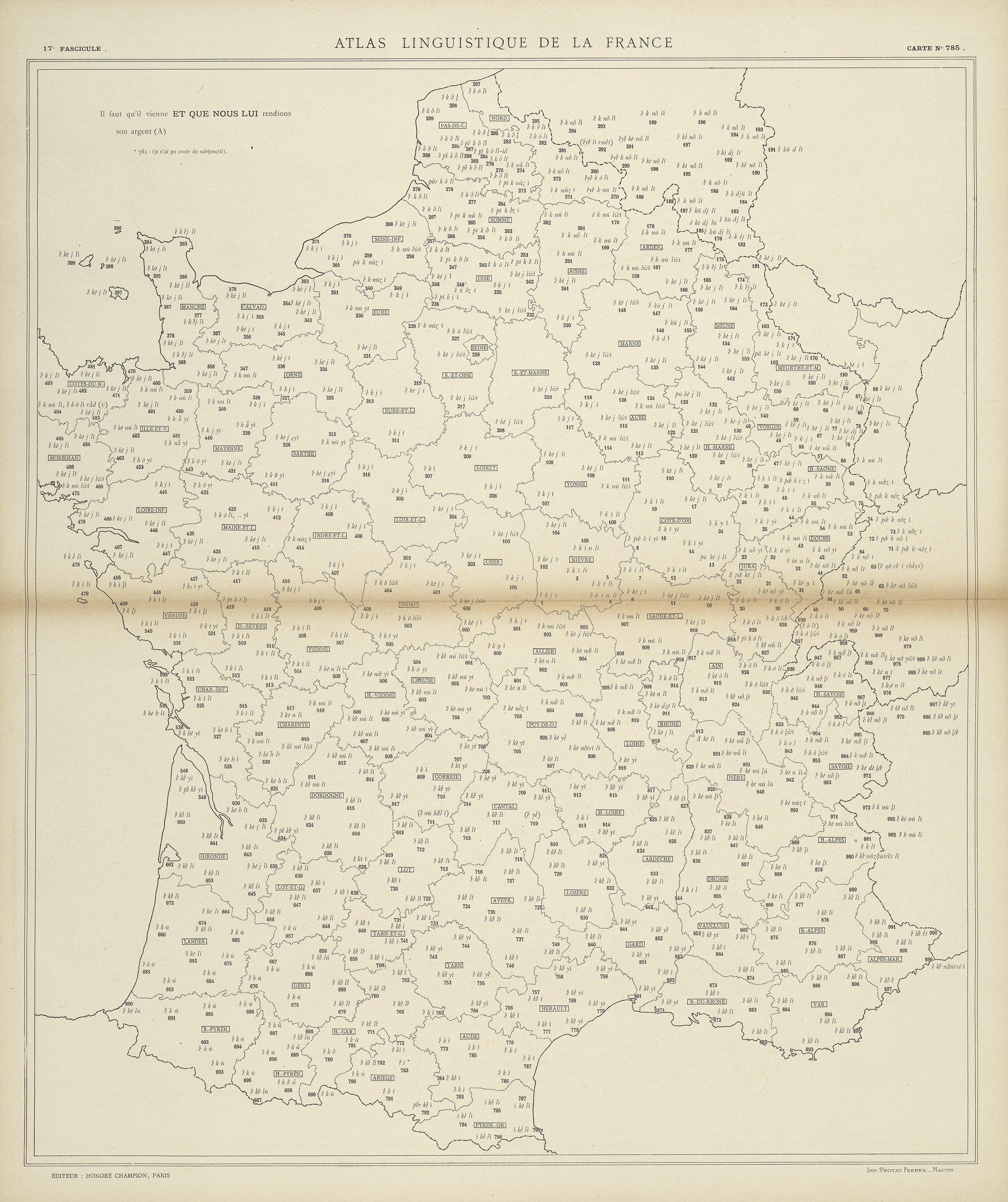 carte alf 785 du segment et que nous lui