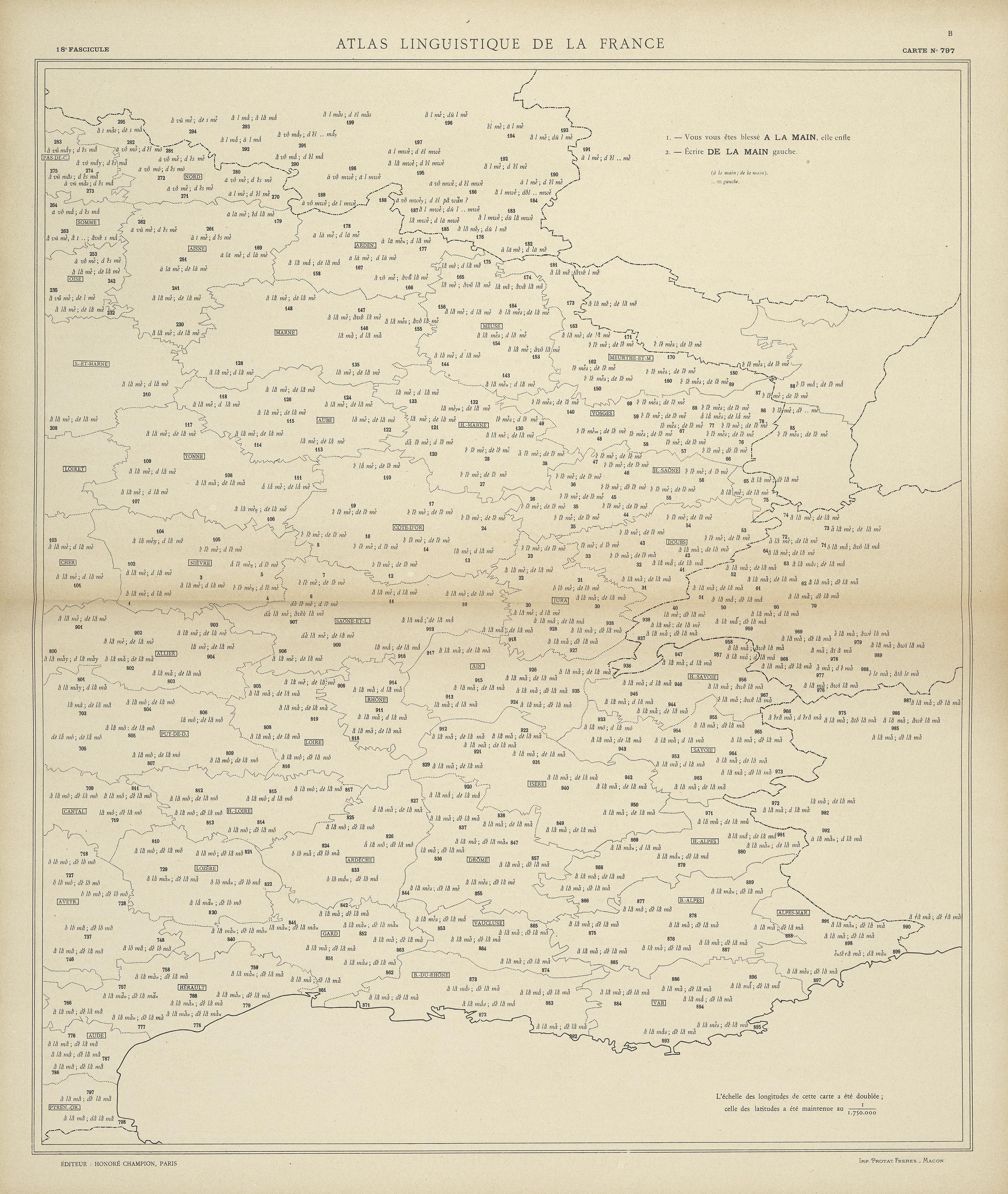 carte alf 797B du segment à la main,
