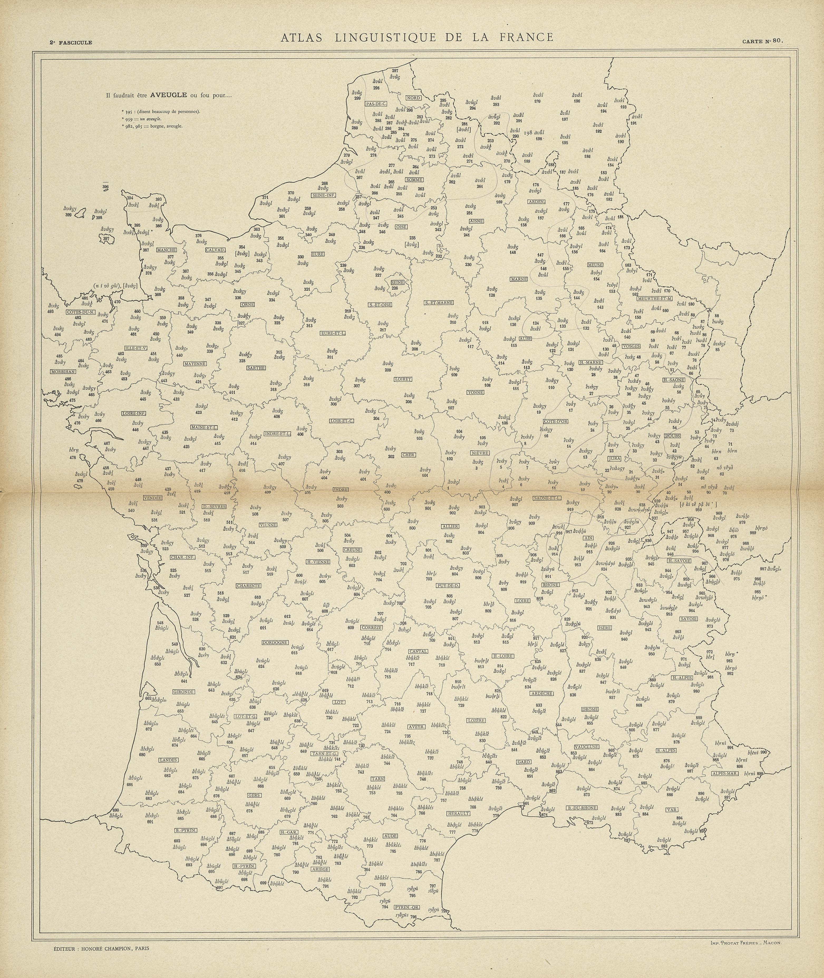 carte alf 80 du segment aveugle