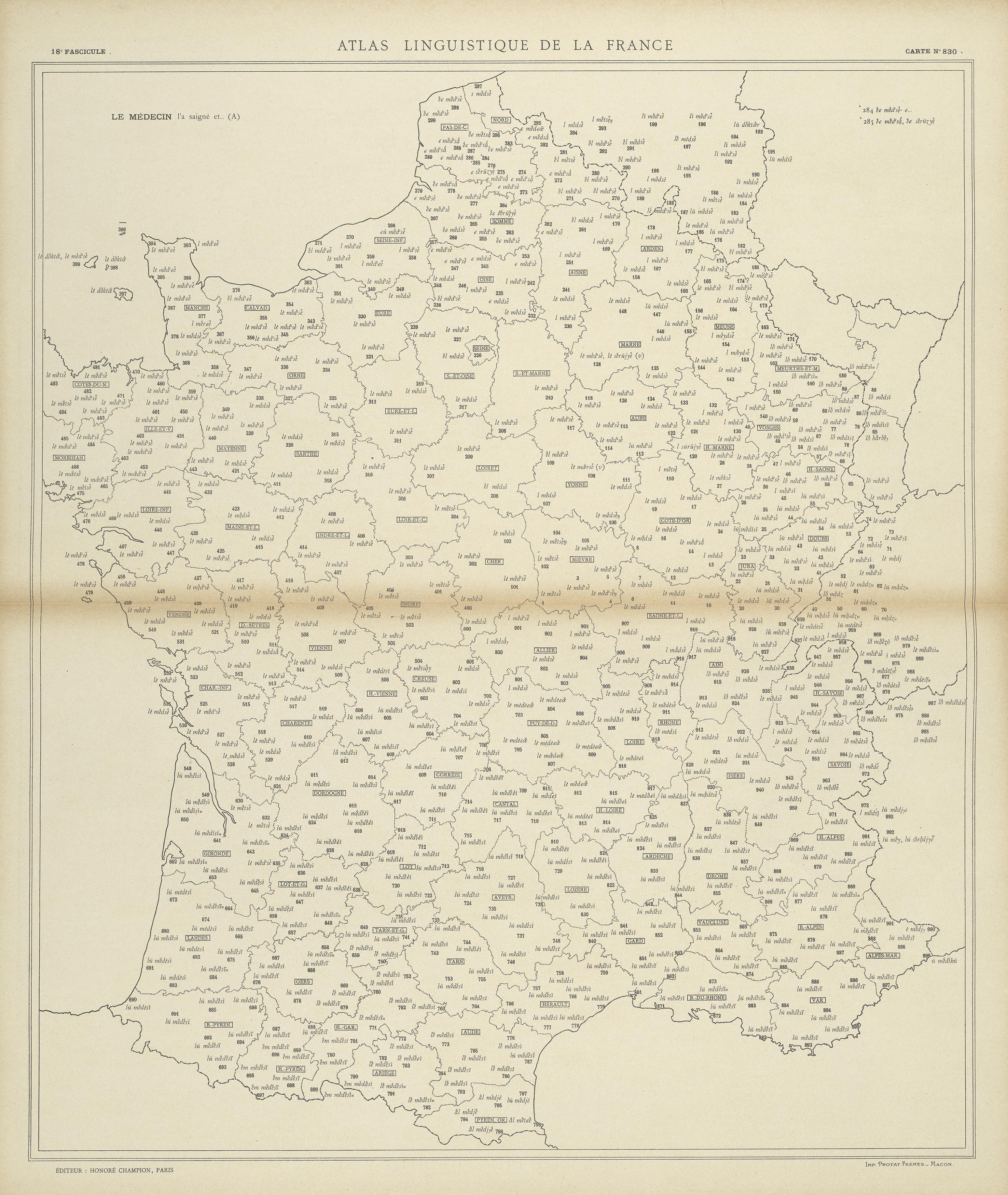 carte alf 830 du segment Le médecin