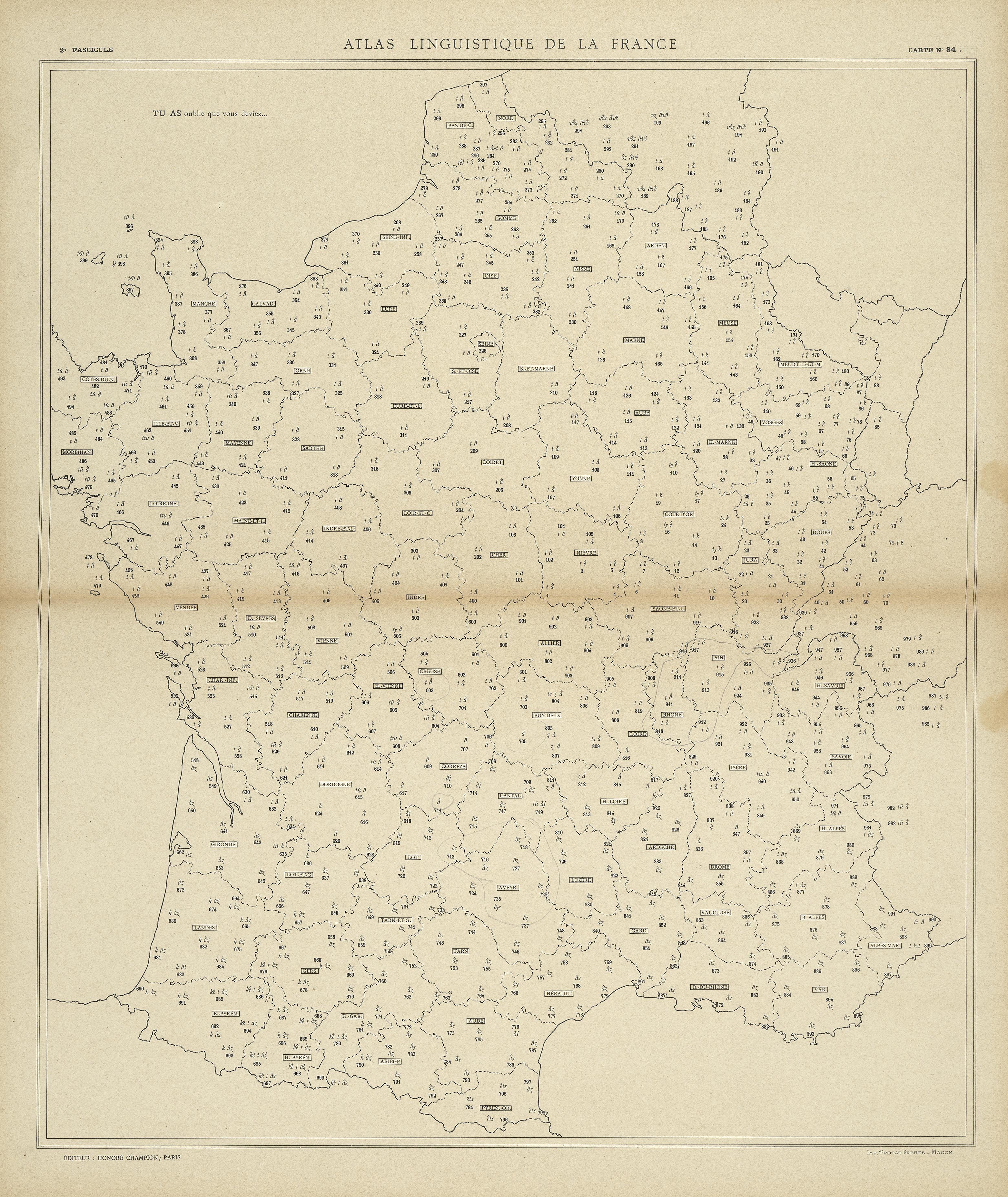 carte alf 84 du segment Tu as