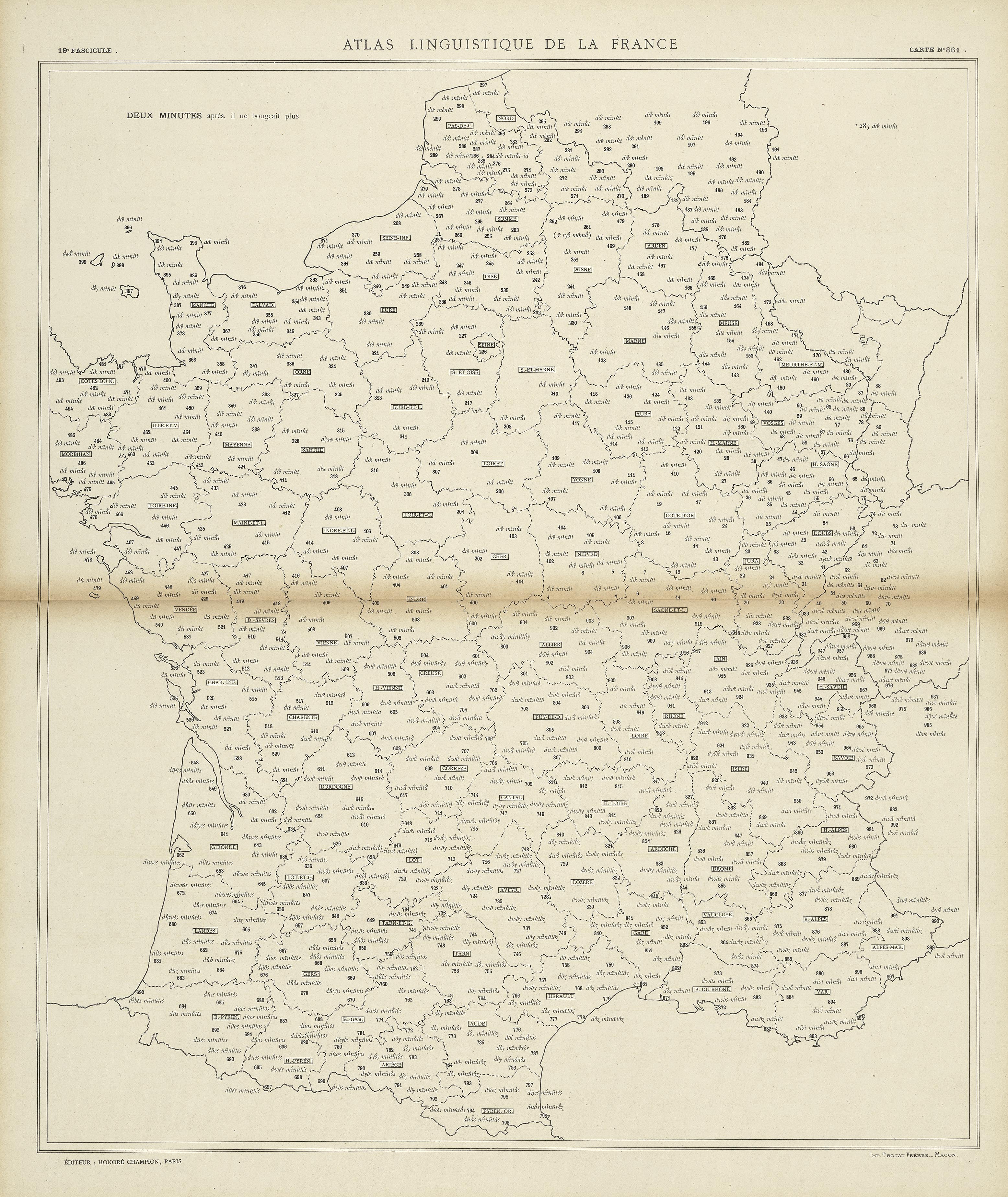 carte alf 861 du segment Deux minutes