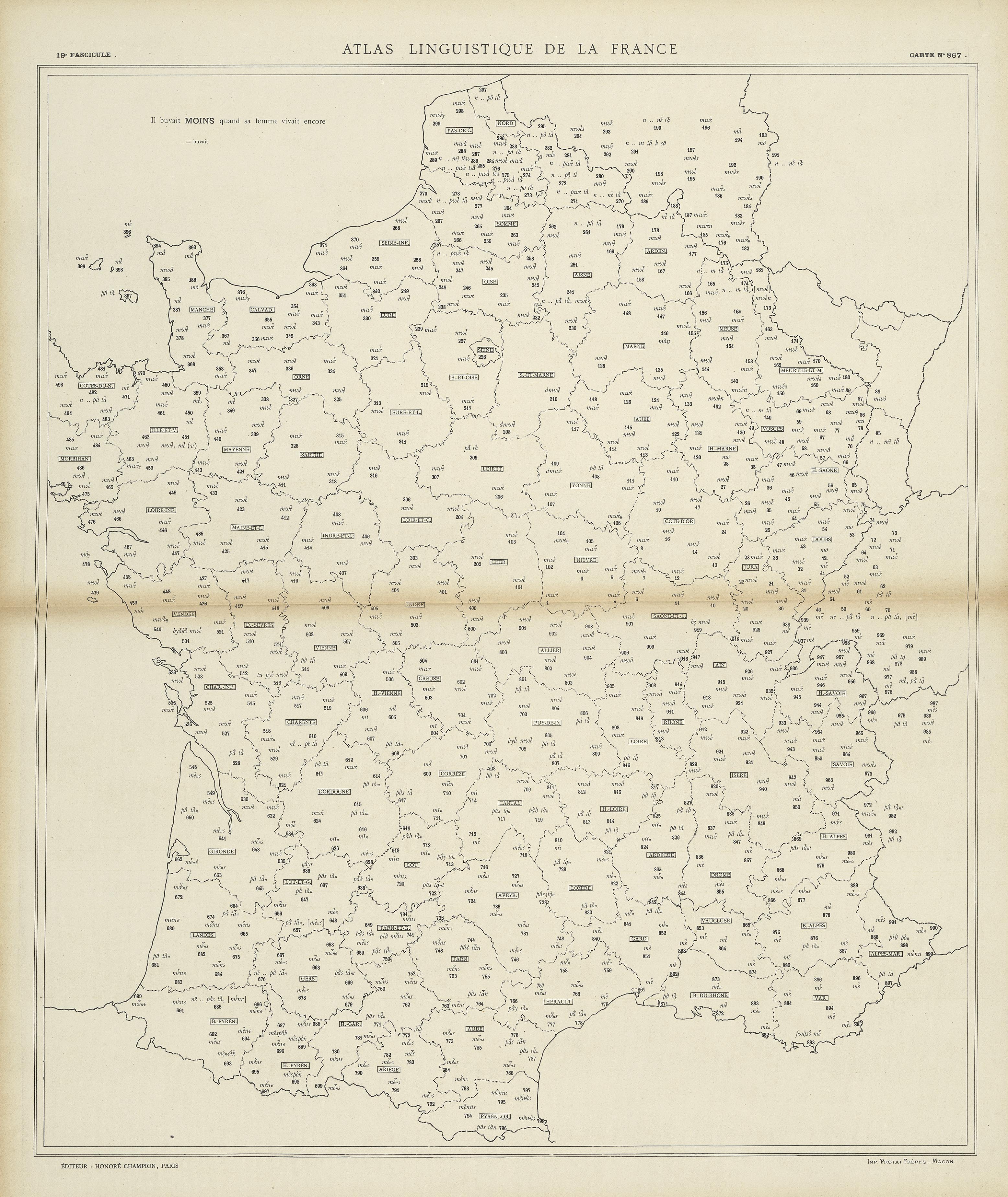carte alf 867 du segment moins