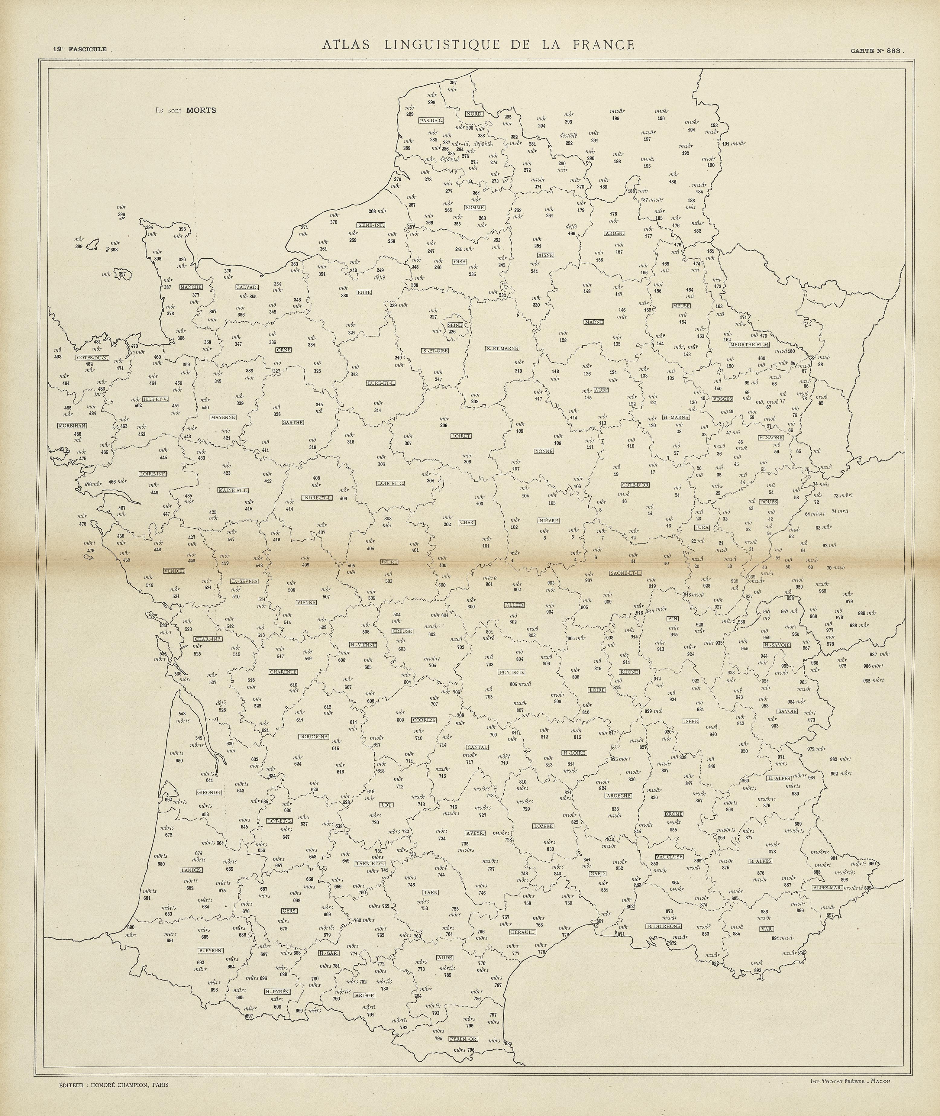 carte alf 883 du segment morts.