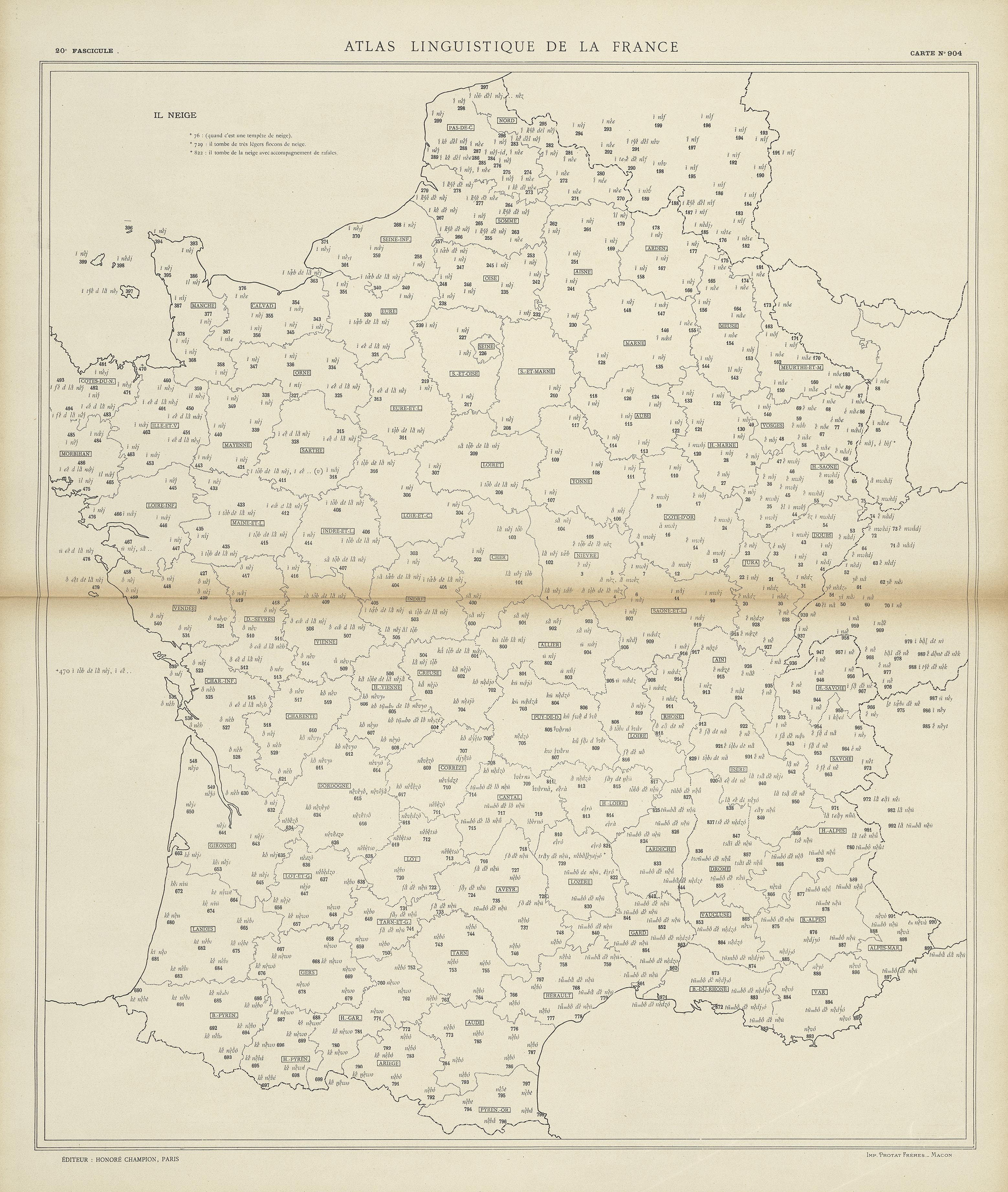 carte alf 904 du segment Il neige.