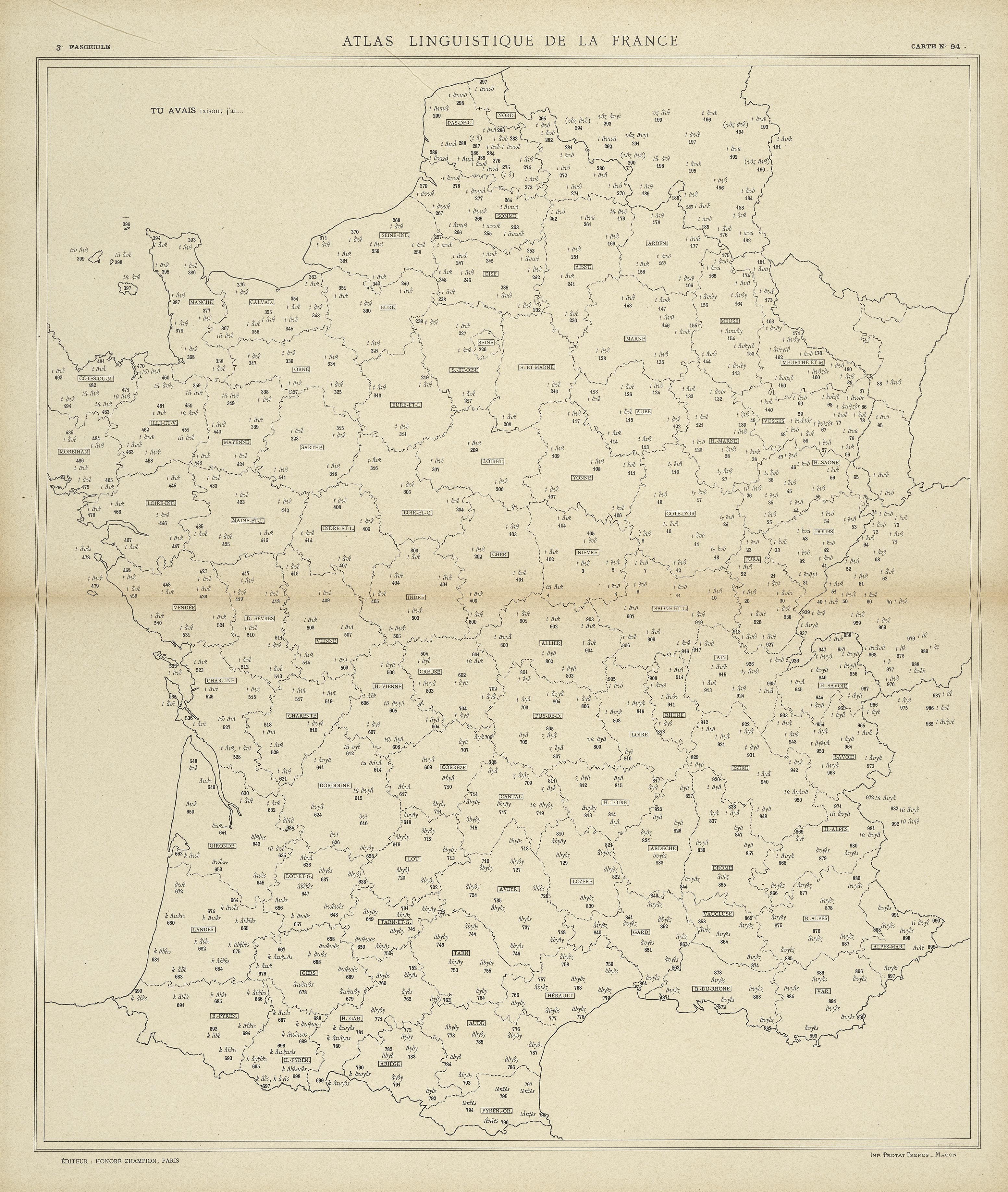 carte alf 94 du segment Tu avais