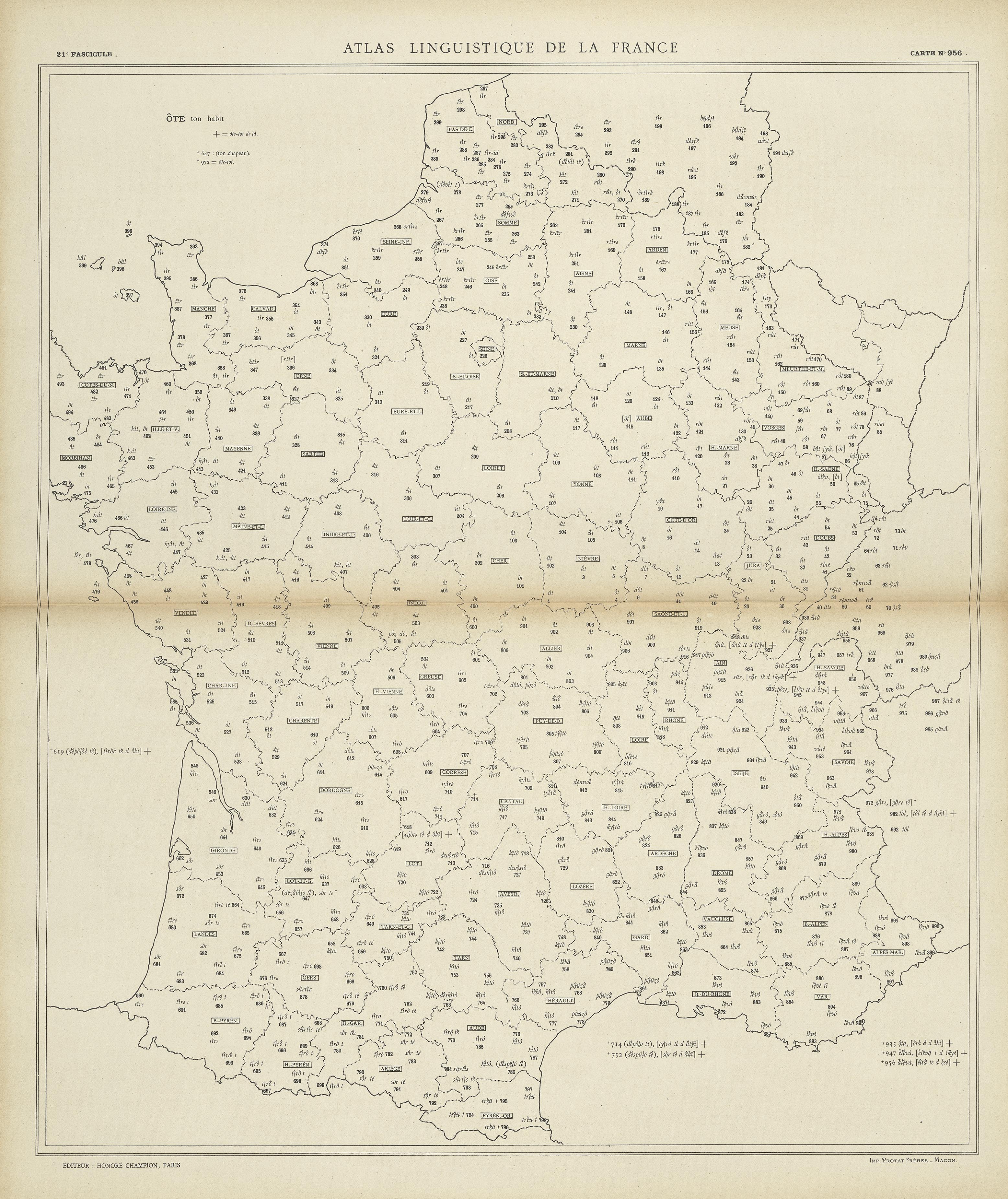 carte alf 956 du segment Ôte