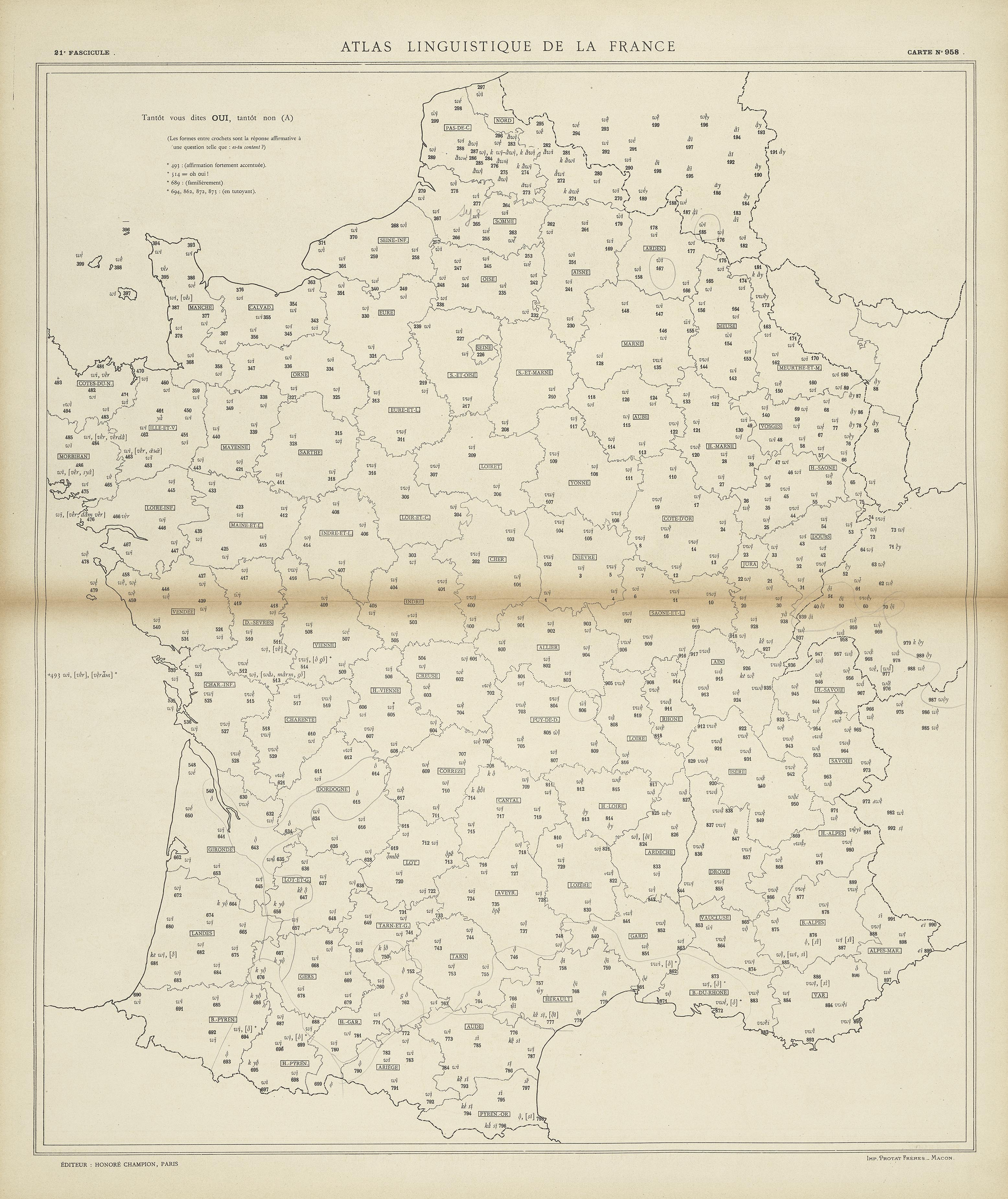 carte alf 958 du segment oui,