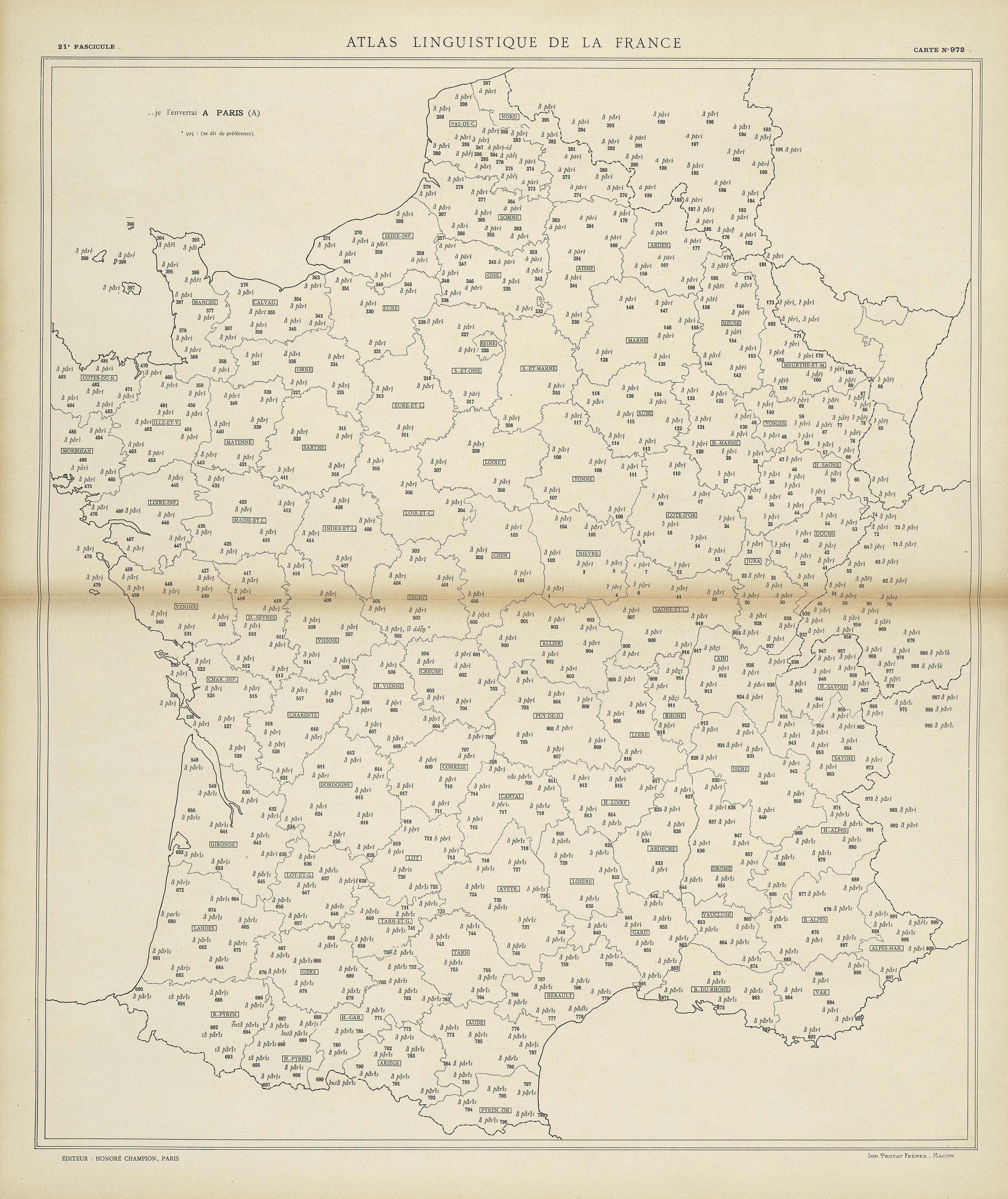 carte alf 972 du segment à Paris.