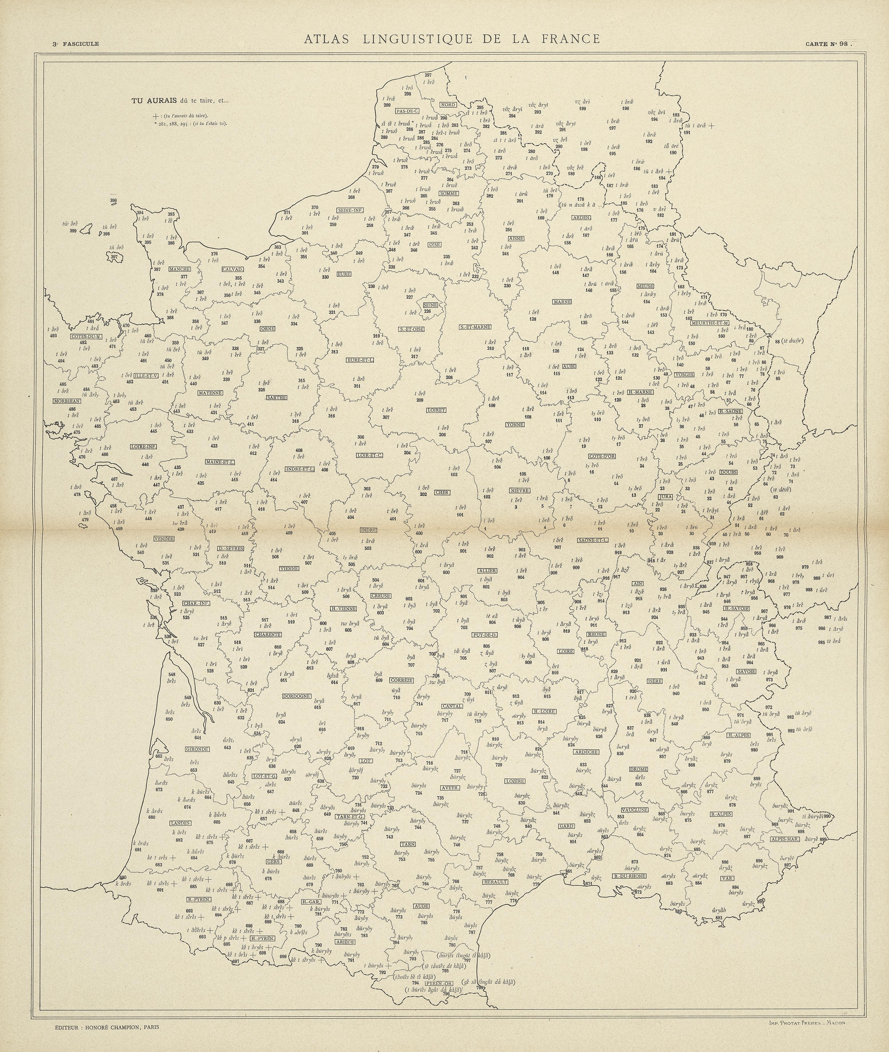 carte alf 98 du segment Tu aurais
