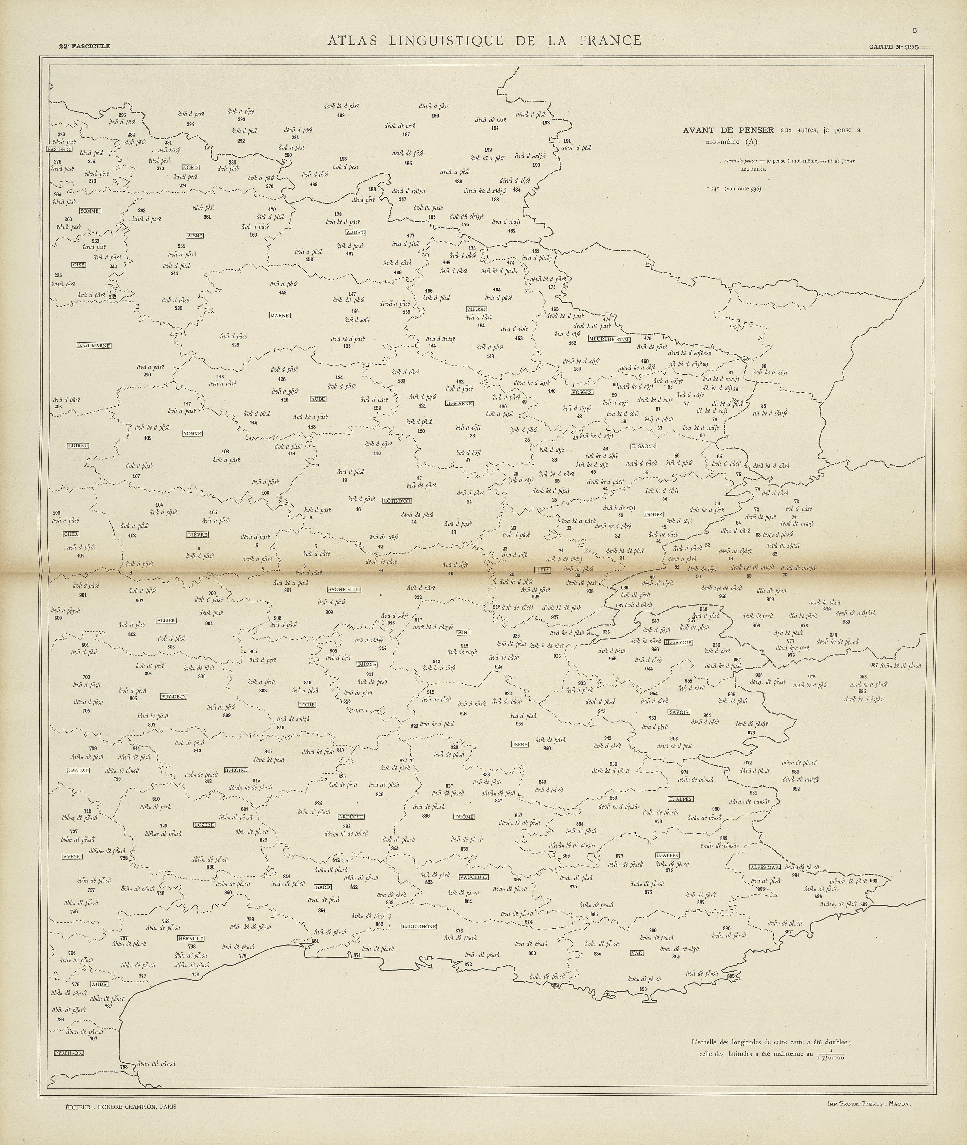 carte alf 995B du segment Avant de penser